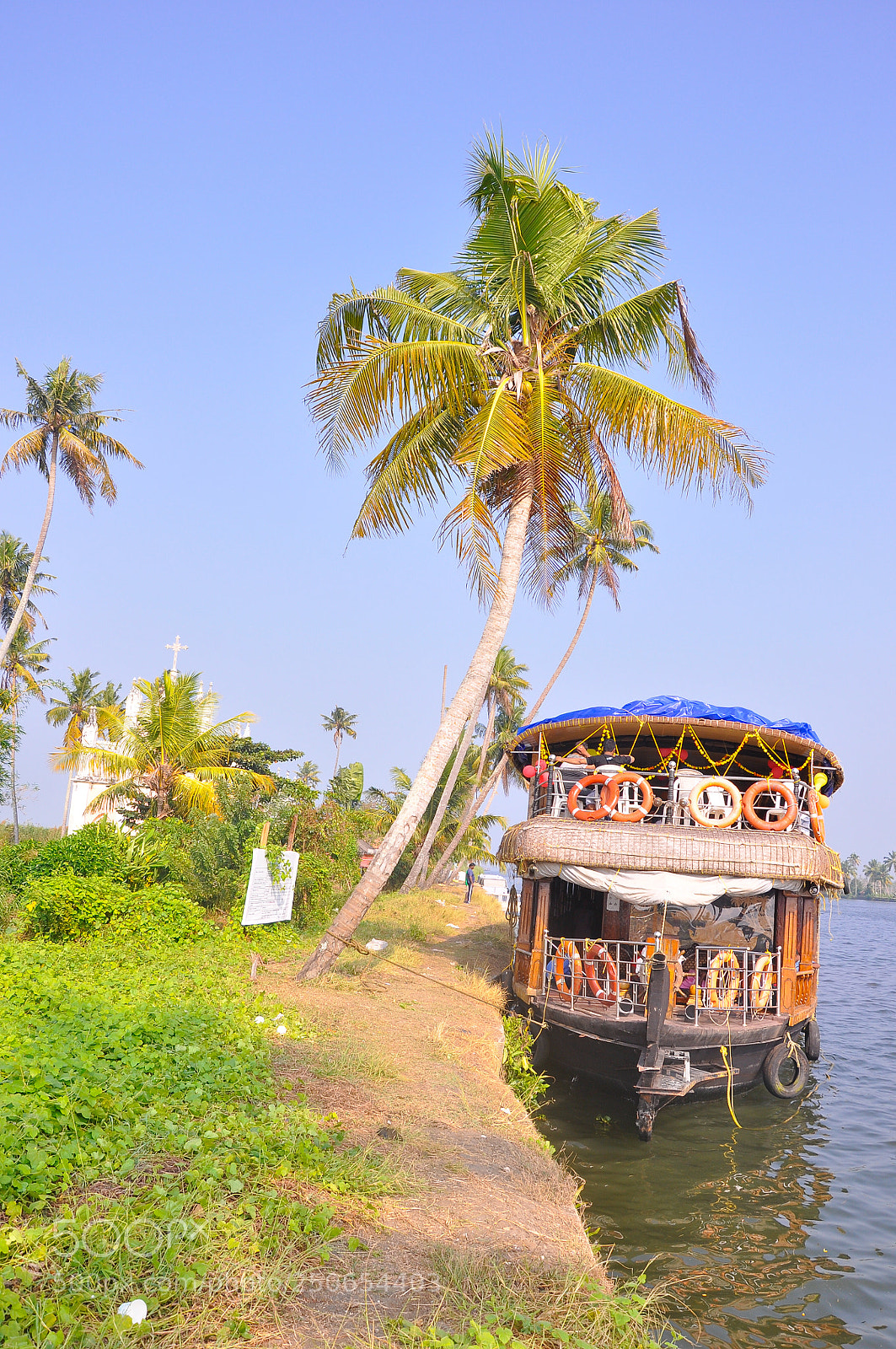 Nikon D90 sample photo. Houseboats in backwaters photography