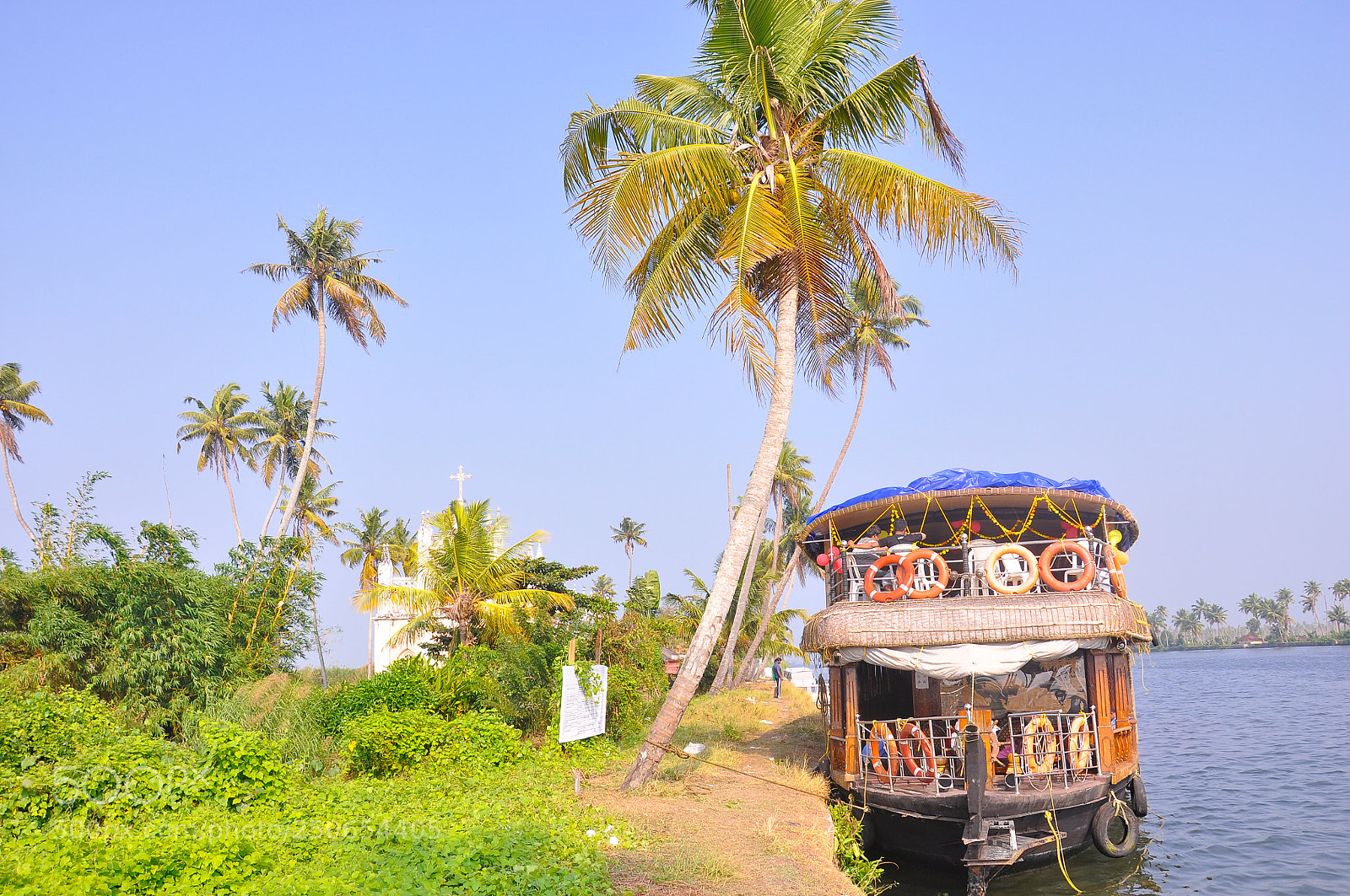 Nikon D90 sample photo. Houseboats in backwaters photography