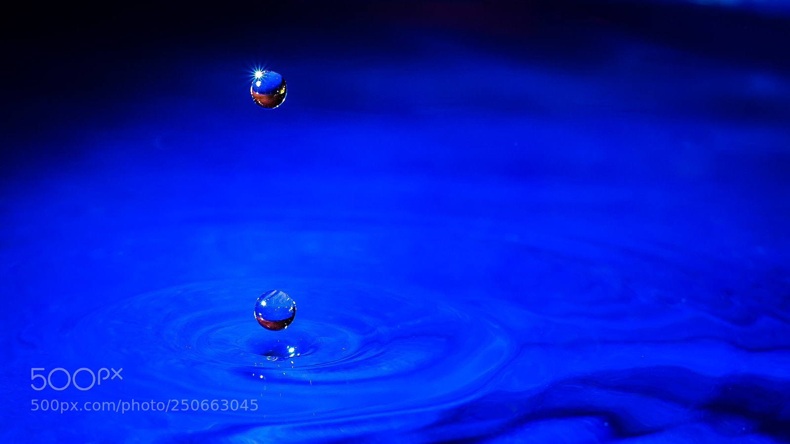 Sony a7 II sample photo. Blue water drops photography
