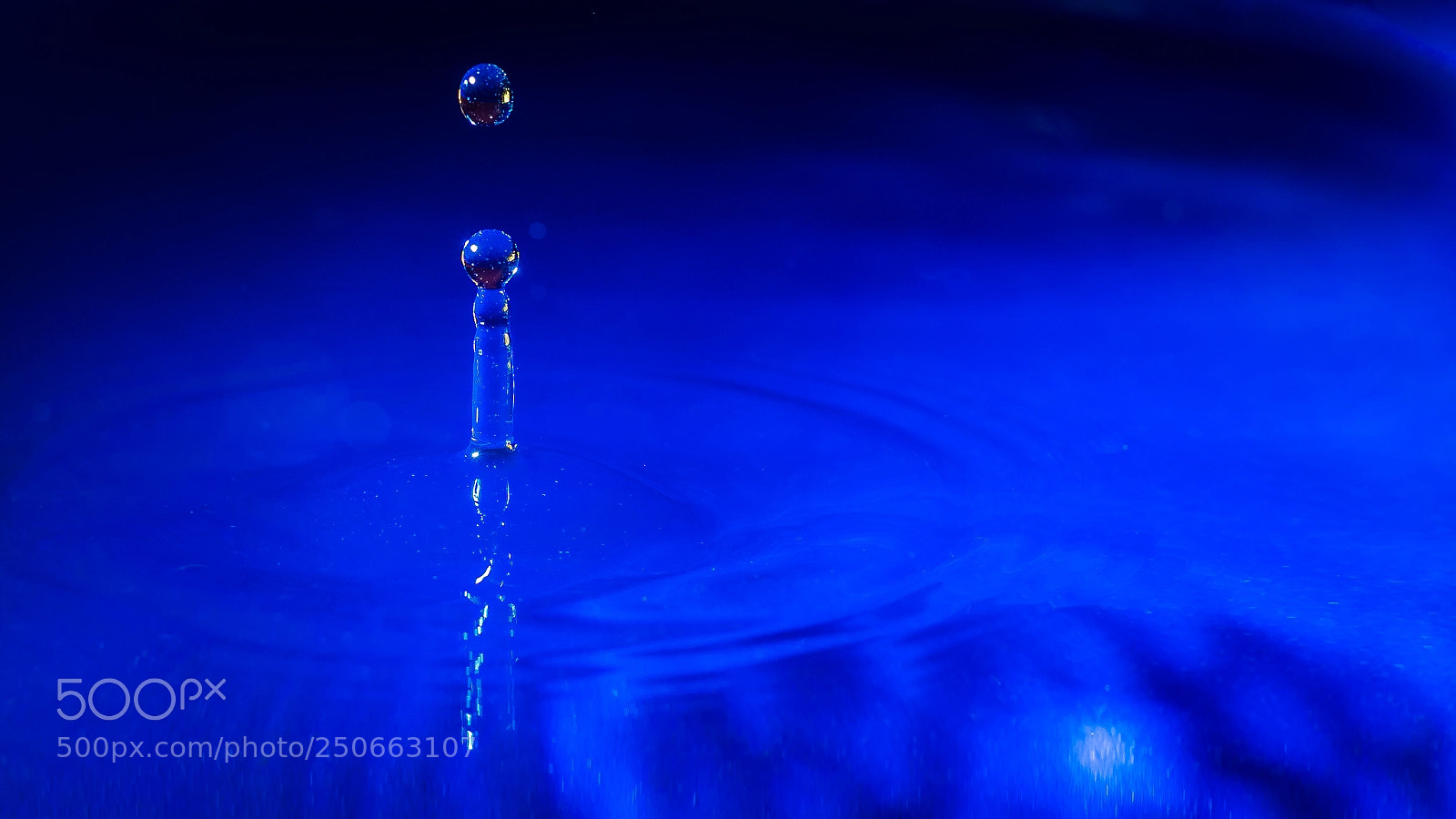 Sony a7 II sample photo. Blue water drops photography