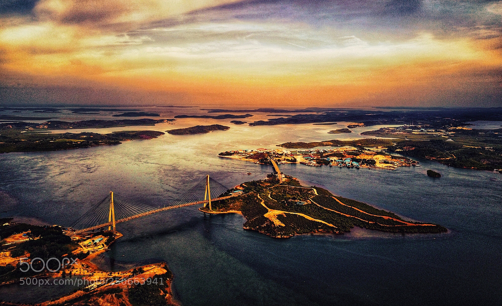 DJI FC220 sample photo. Barelang bridge batam photography