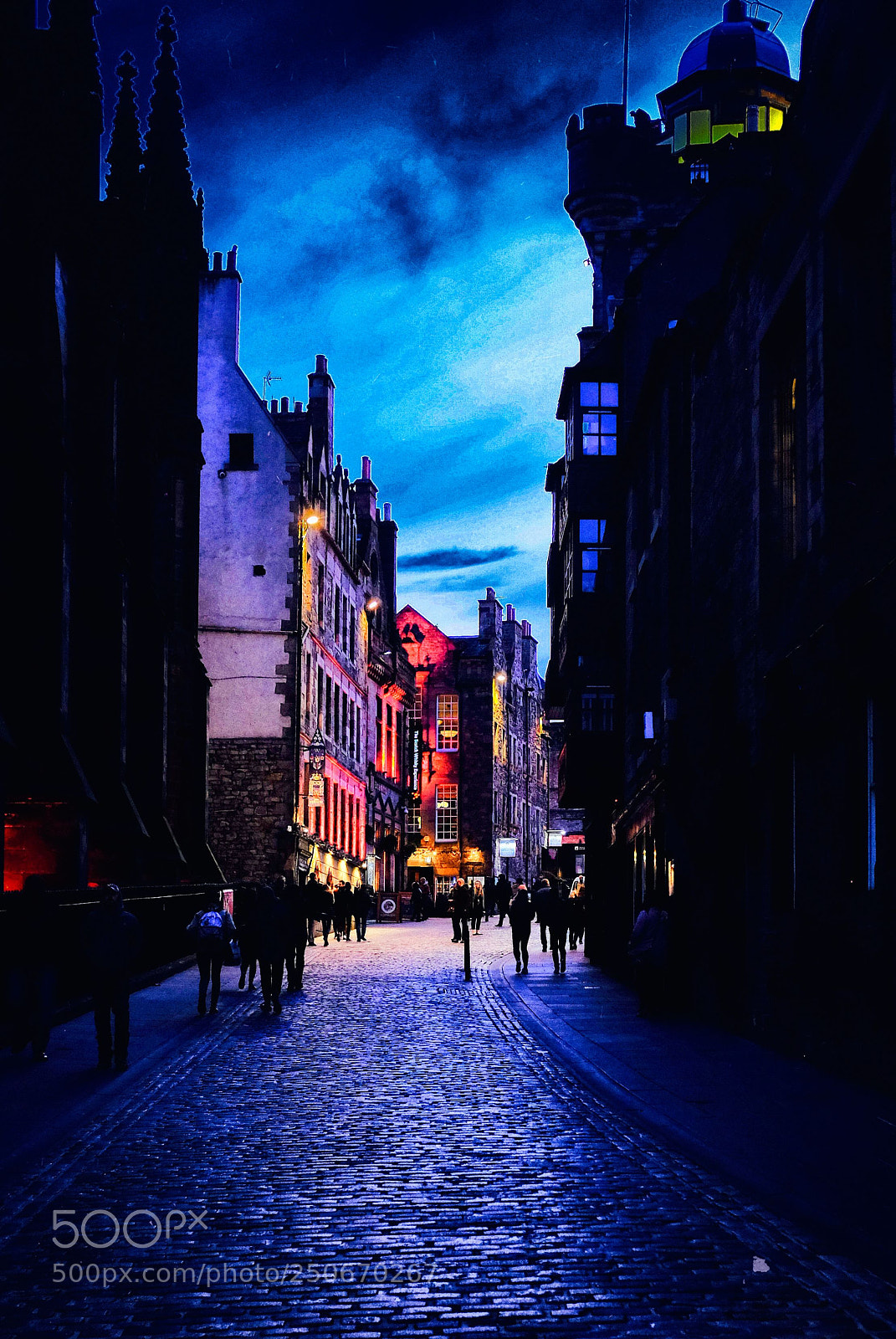 Fujifilm X100S sample photo. Edinburgh blue hour photography