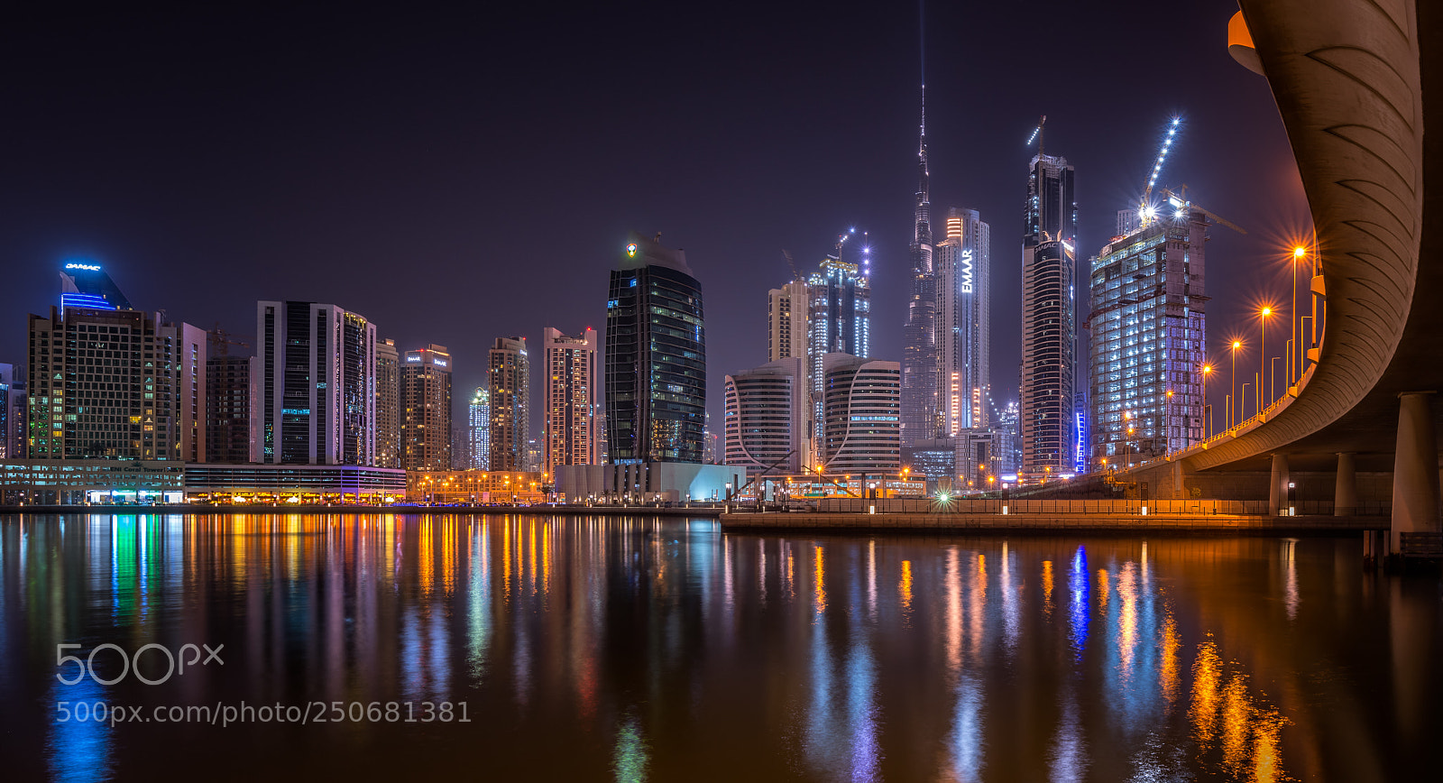 Nikon D850 sample photo. Night scape dubai creek photography