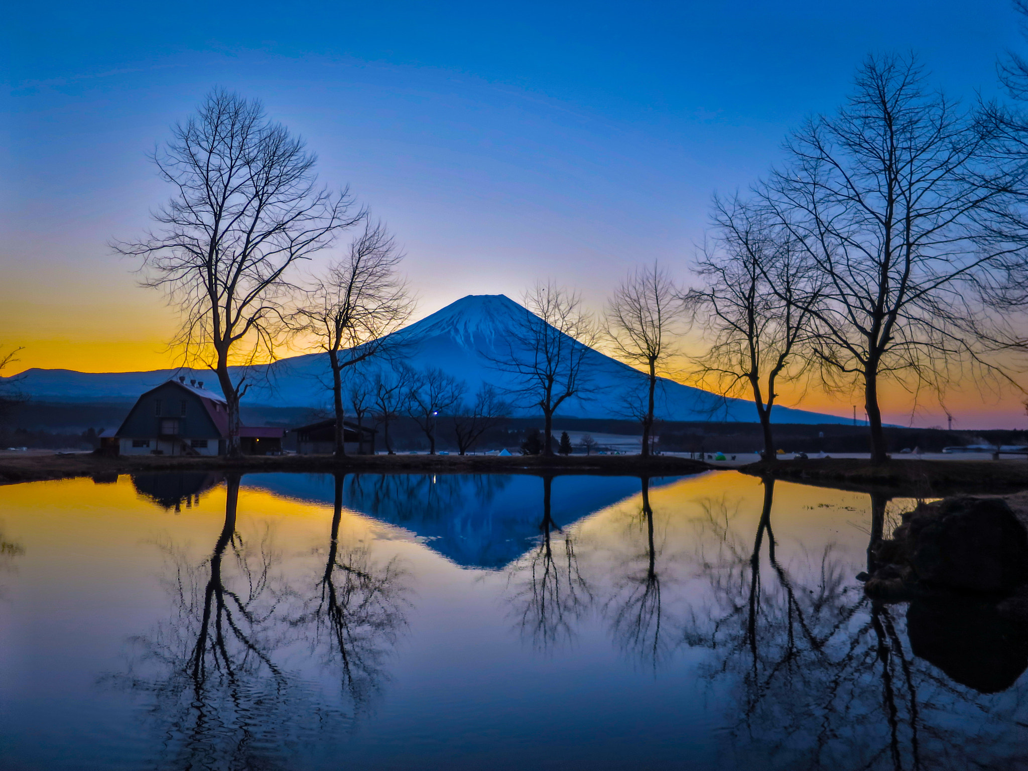 Canon PowerShot S120 sample photo. Reflections of mt. fuji and morning glow photography