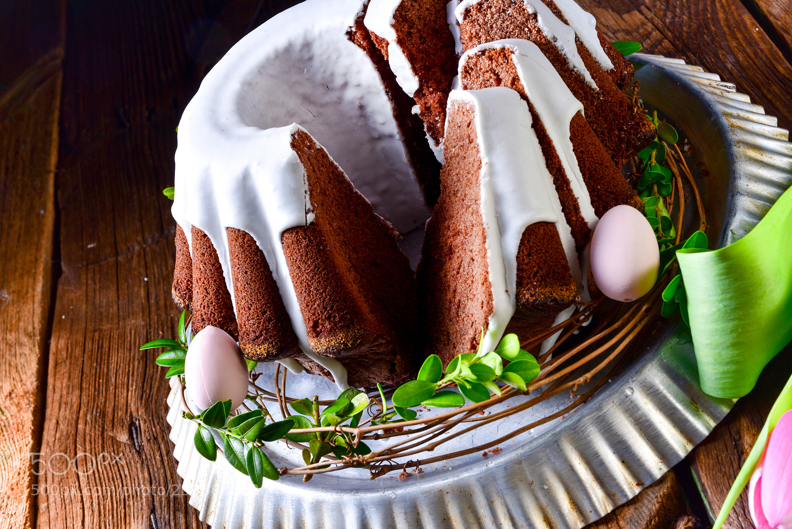 Nikon D810 sample photo. Delicious chocolate spring cake photography