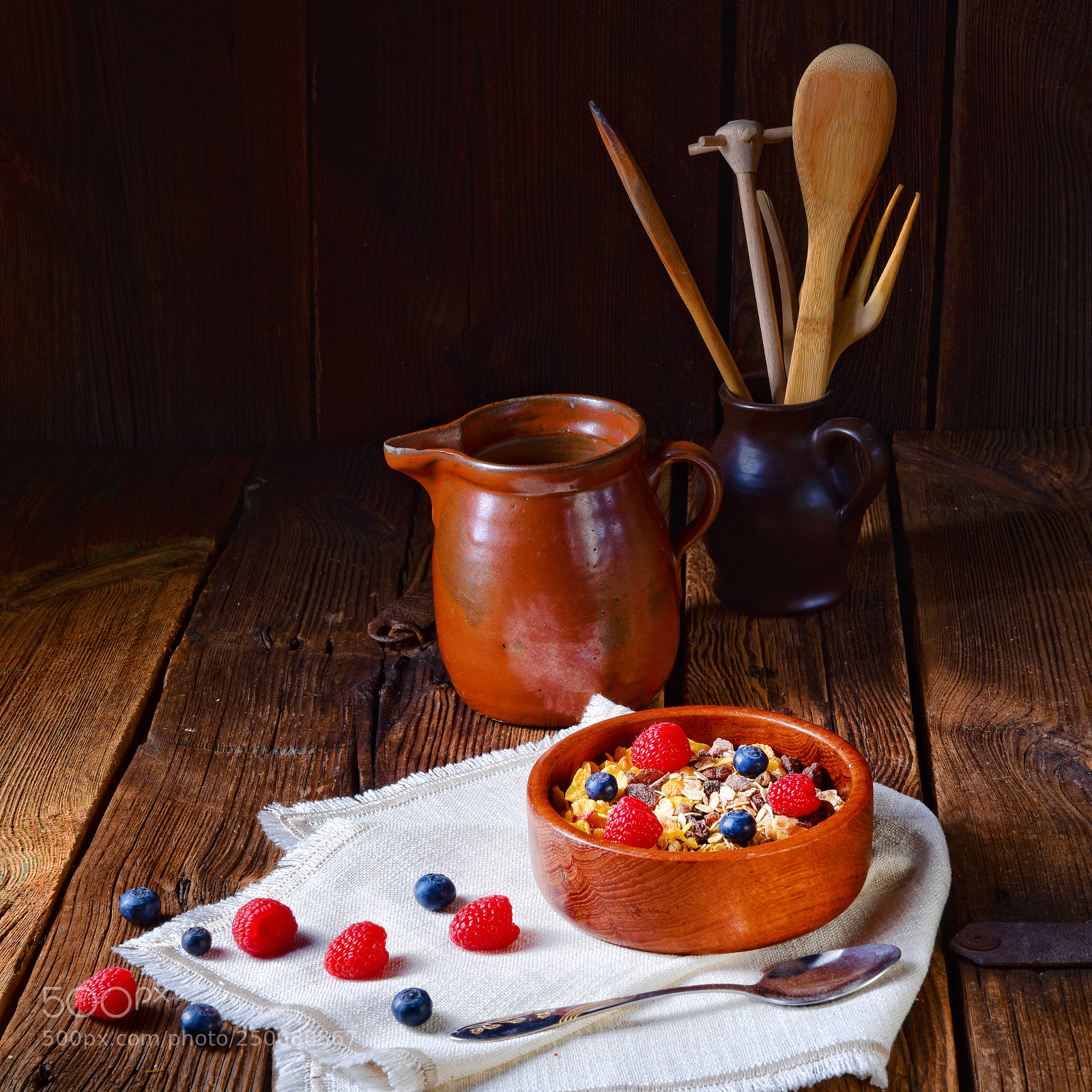 Nikon D810 sample photo. Rustic muesli breakfast with photography