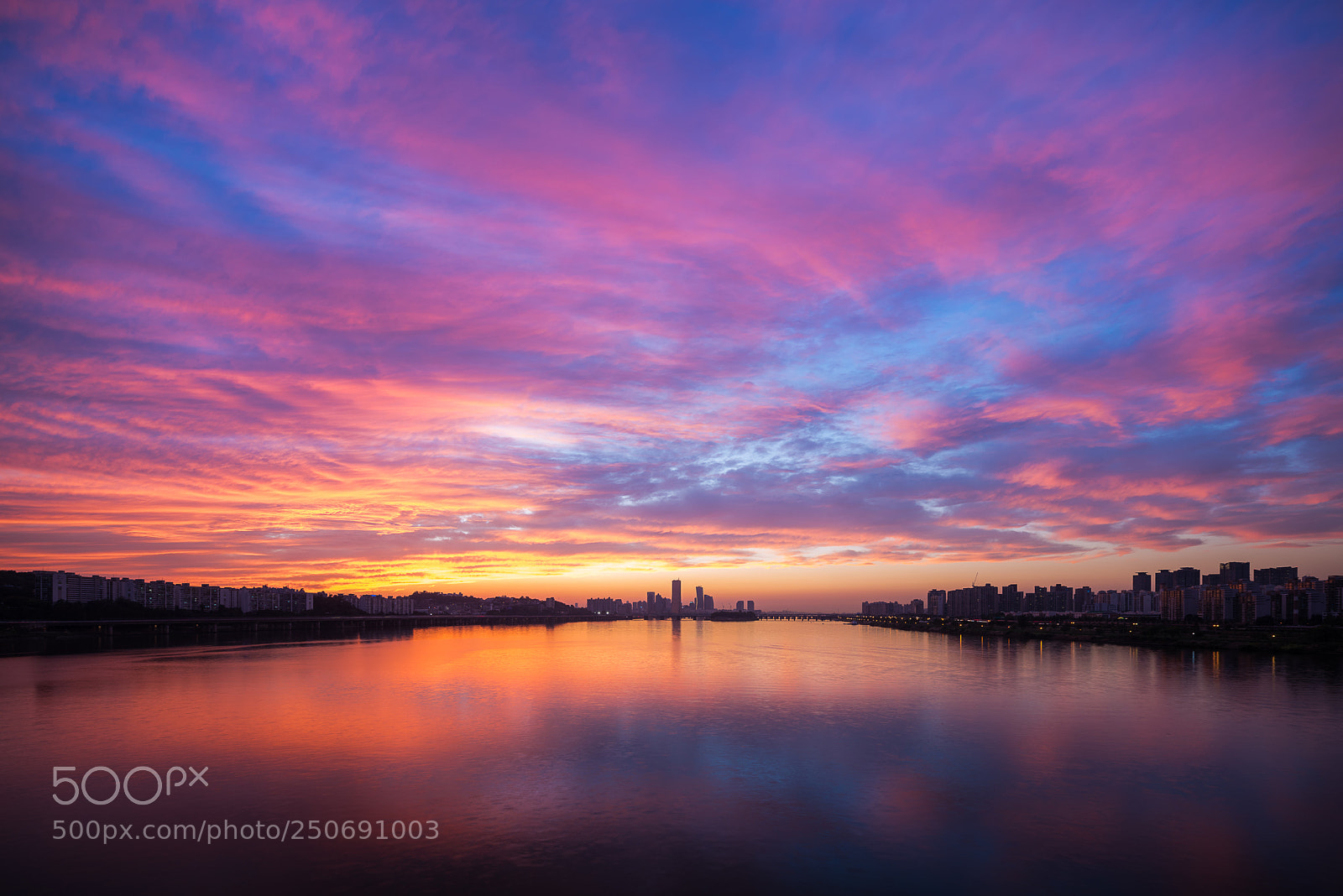 Nikon D810 sample photo. Twilight glow over seoul photography