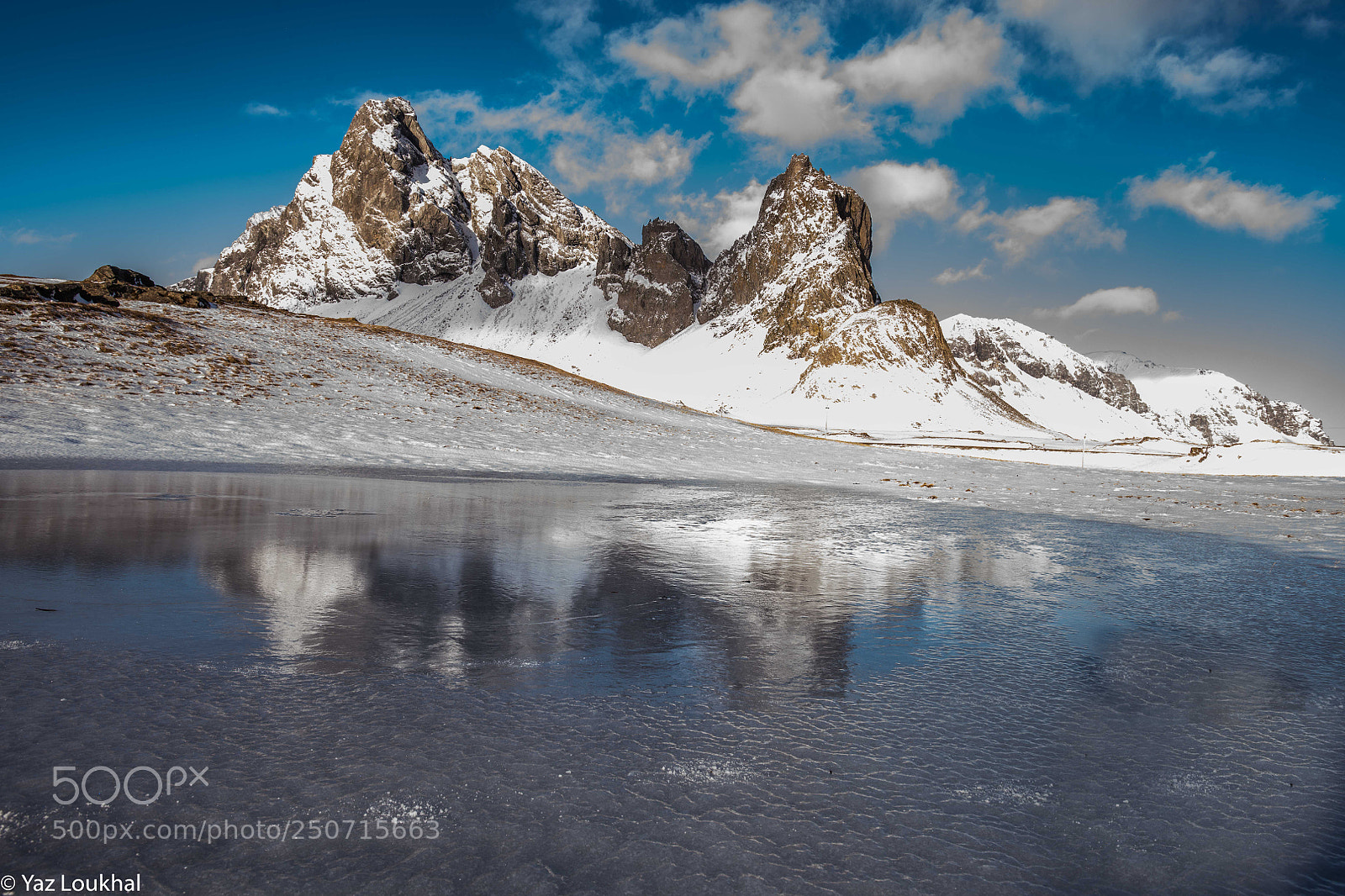 Nikon D850 sample photo. Stokksness reflection on ice. photography