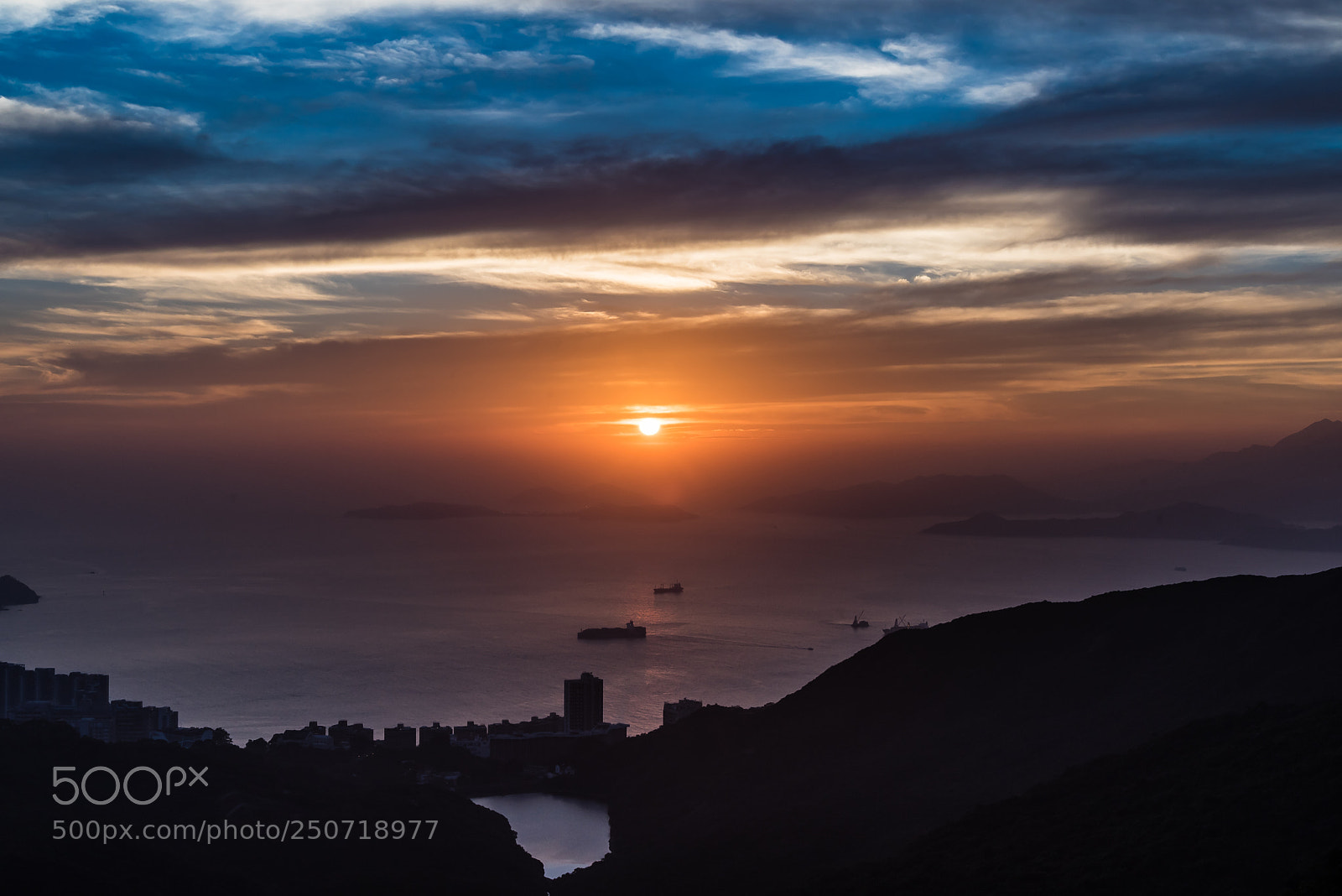 Nikon D750 sample photo. Sunset on hong kong photography