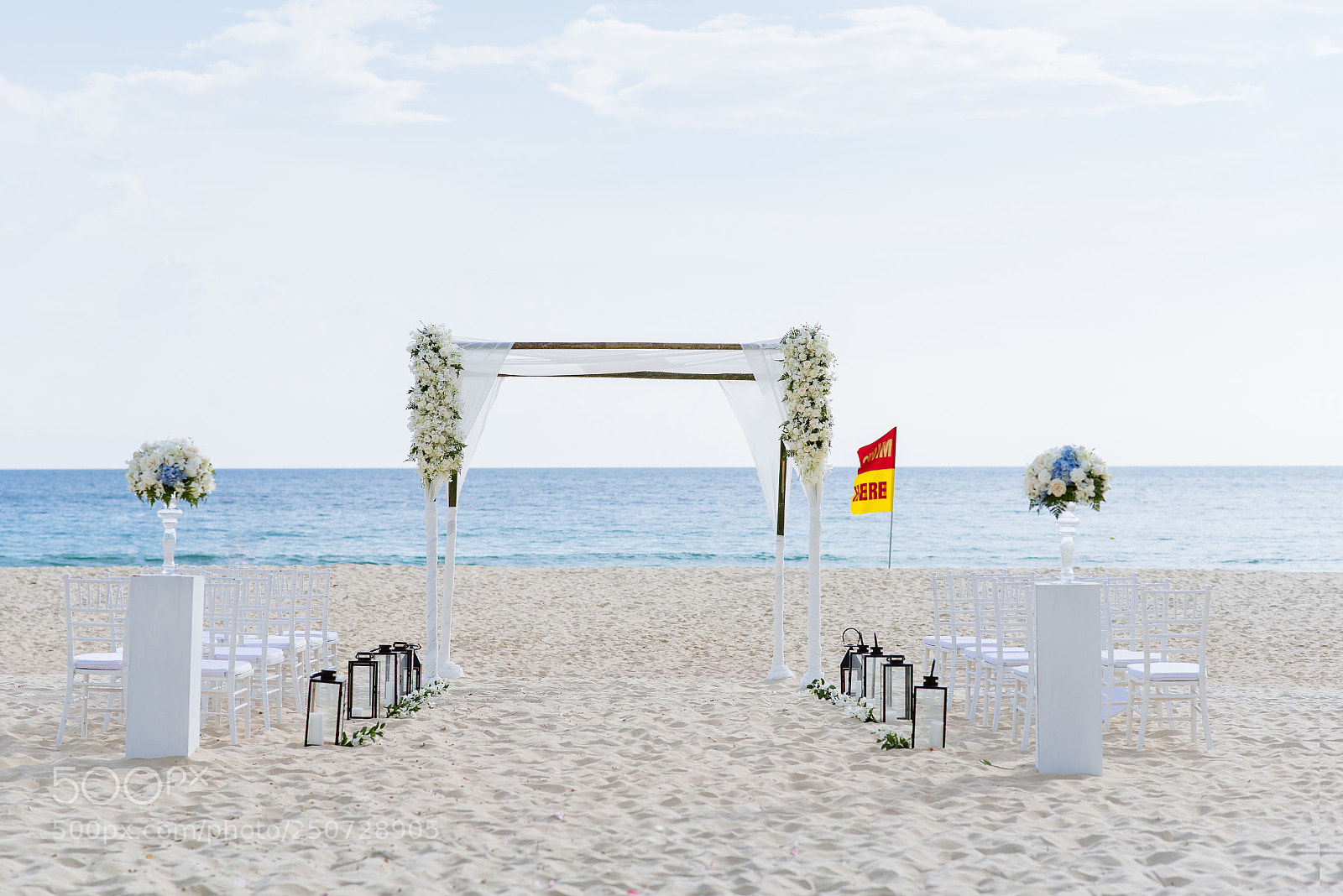 Nikon D750 sample photo. Beach wedding venue decoration photography