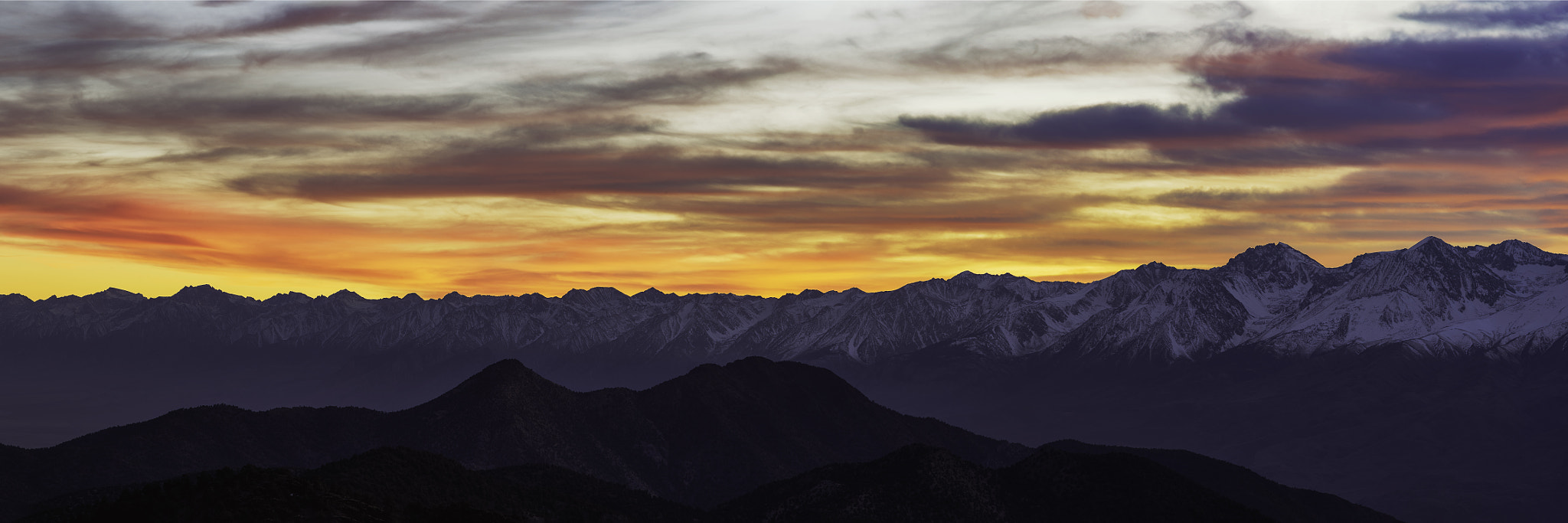 Sony a7 II + Minolta AF 70-210mm F4 Macro sample photo. Eastern sierra panorama at sunset photography