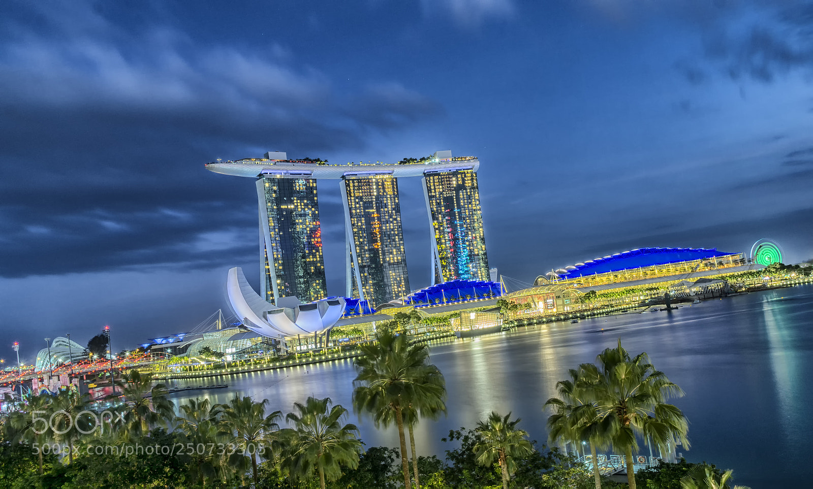 Sony a6000 sample photo. Singapore mbs blue hour photography