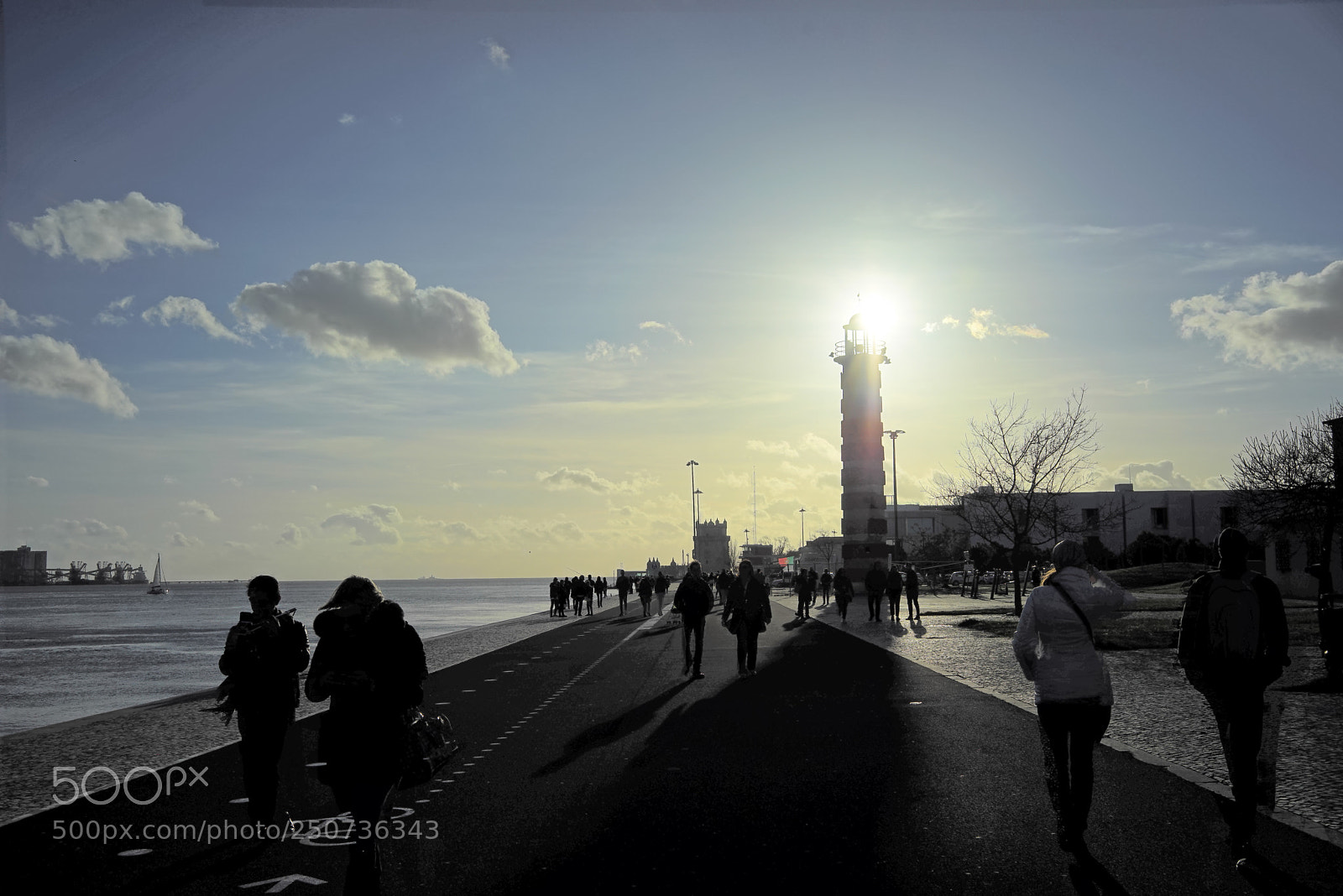 Sony a7R sample photo. Lisbon harbour promenade photography
