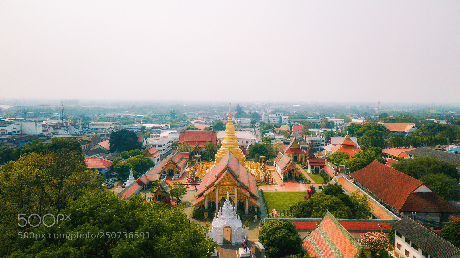 DJI FC220 sample photo. Hariphunchai is a buddhist photography