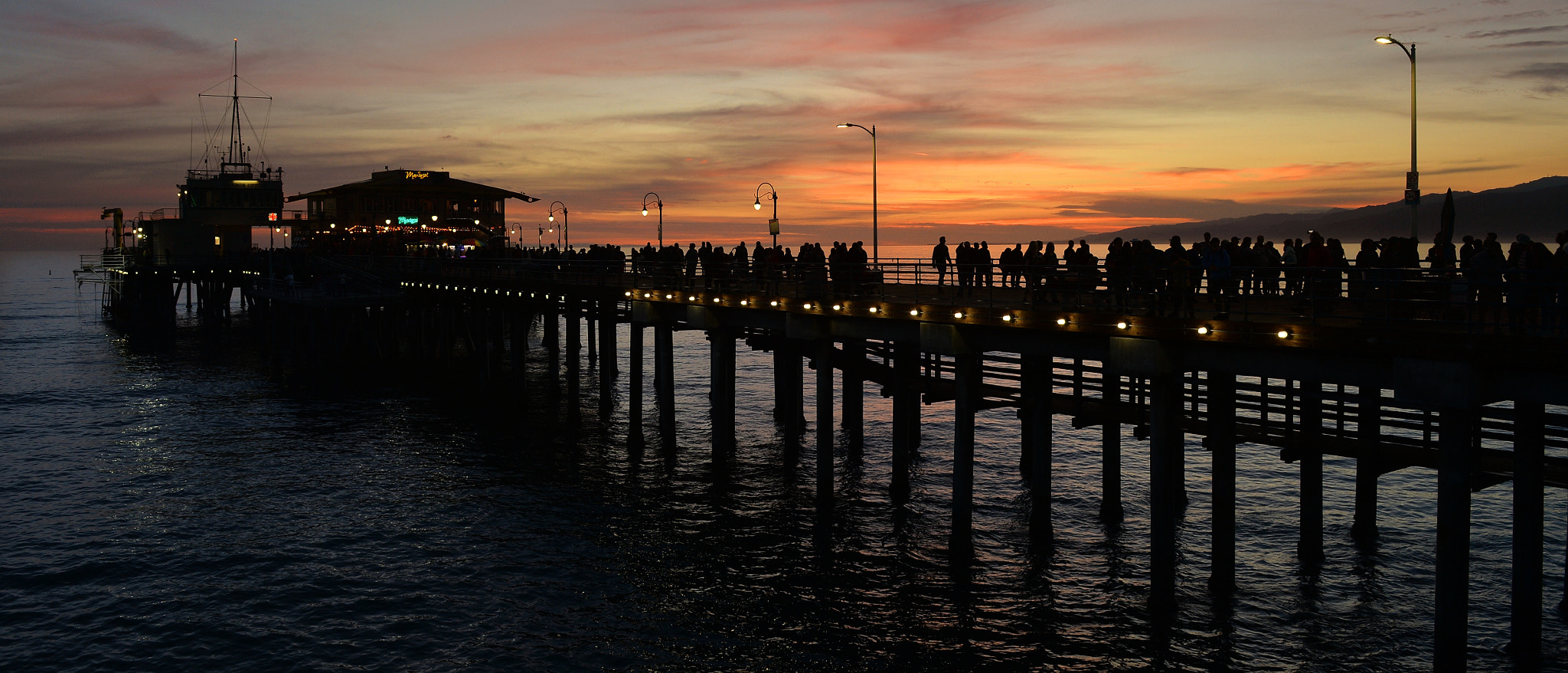 Nikon D4 sample photo. Santa monica pier at sunset photography