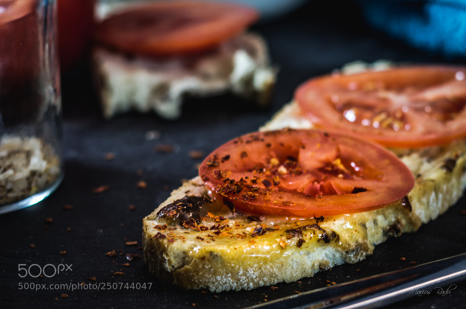 Pentax K-5 sample photo. Bread and tomato photography