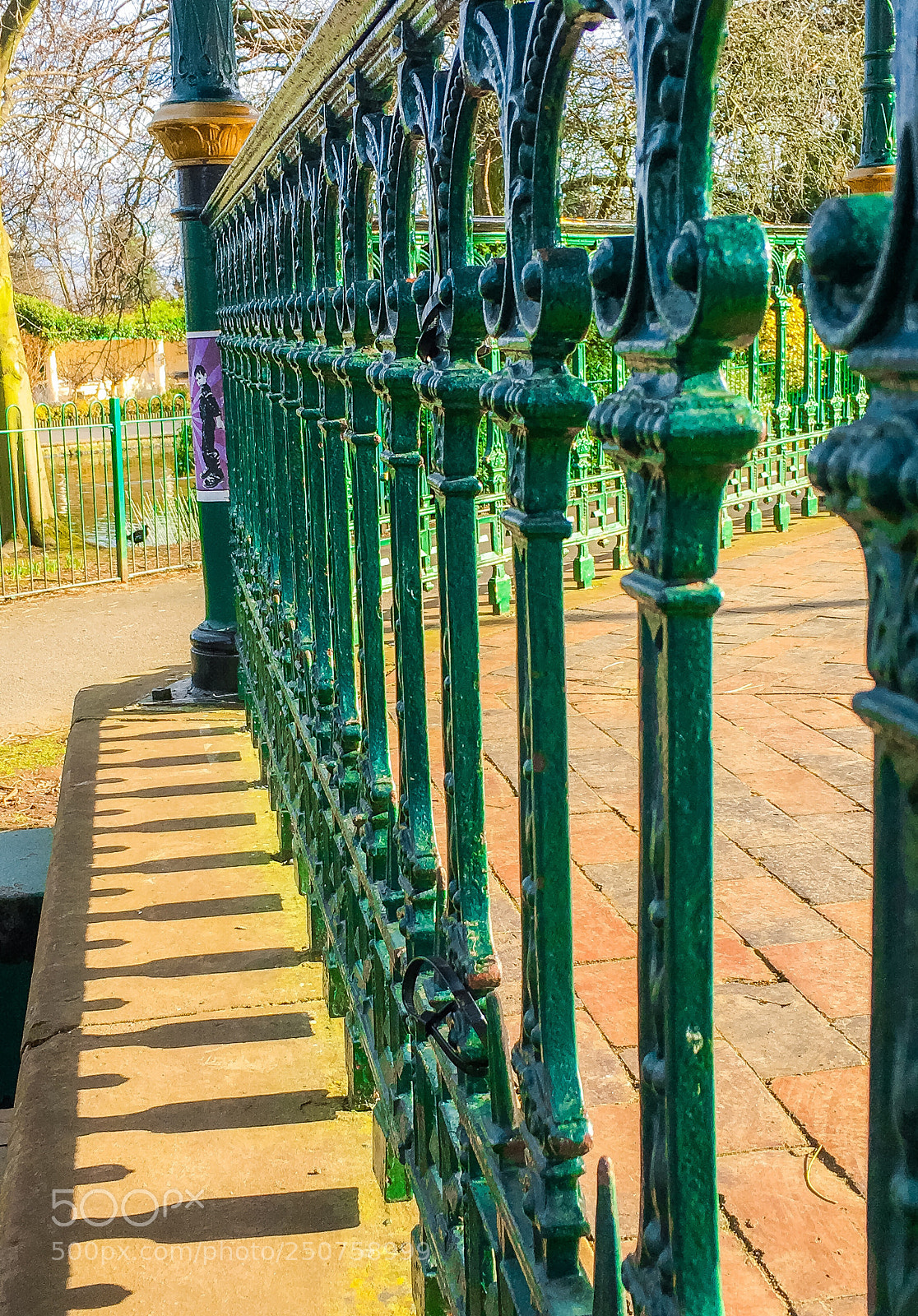 Apple iPhone 6s sample photo. Bandstand railings with shadow  photography
