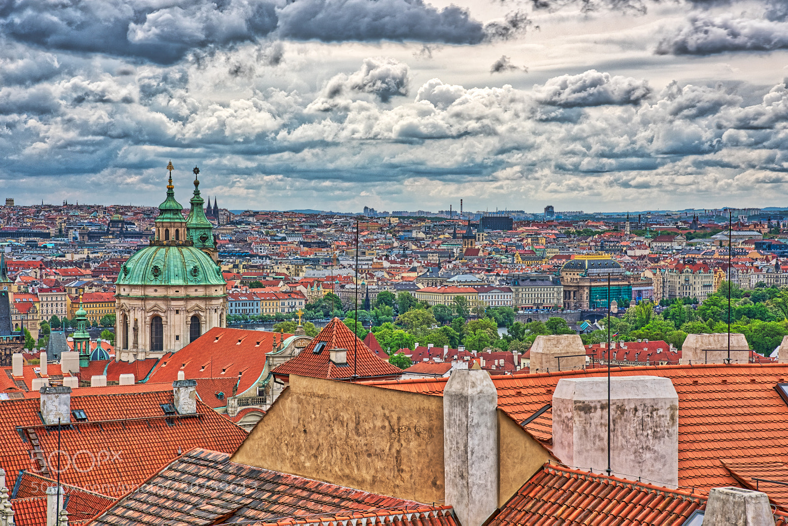 Nikon D810 sample photo. Prague roofs and towers photography