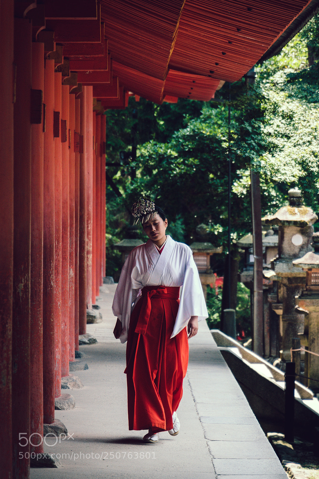 Canon EOS 750D (EOS Rebel T6i / EOS Kiss X8i) sample photo. Kasuga sanctuary priestess photography