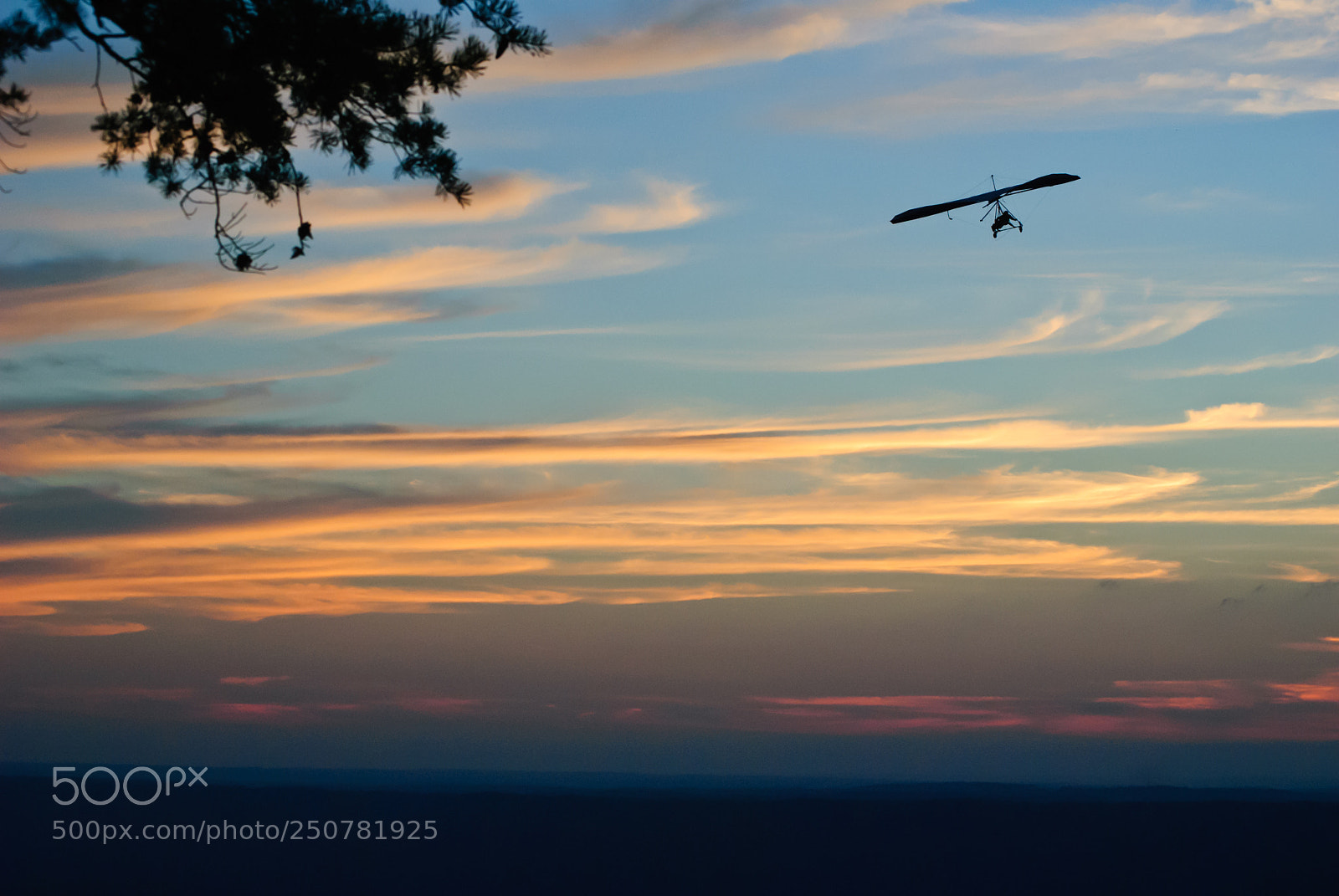 Nikon D3000 sample photo. Hang gliding at sunset photography