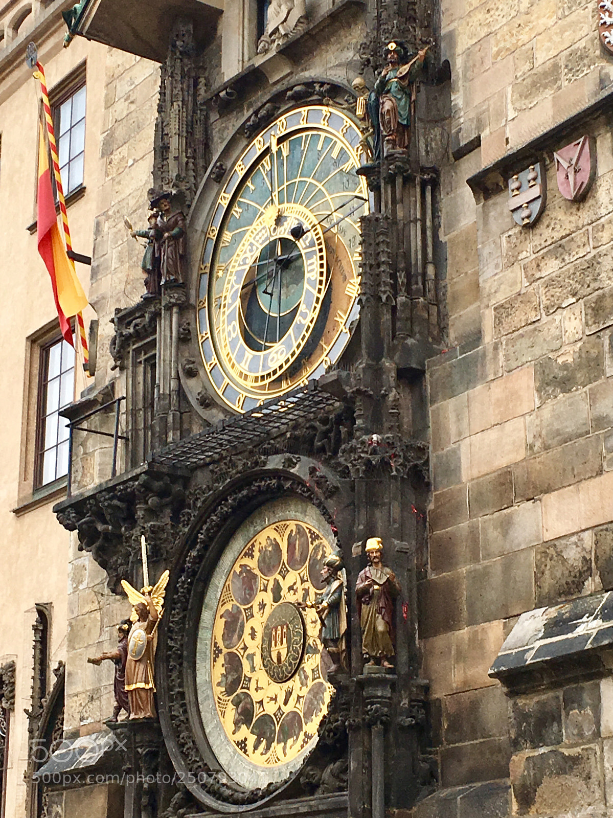 Apple iPhone 6s sample photo. Prague city hall clock photography