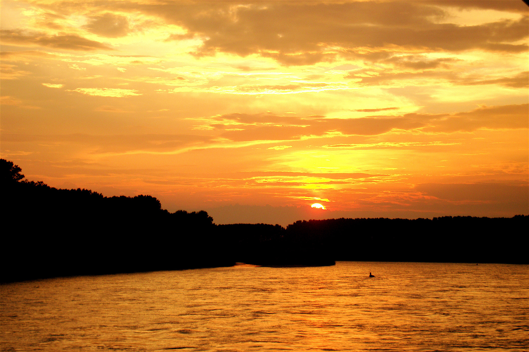 Sony Cyber-shot DSC-W300 sample photo. Sunset on the danube river photography