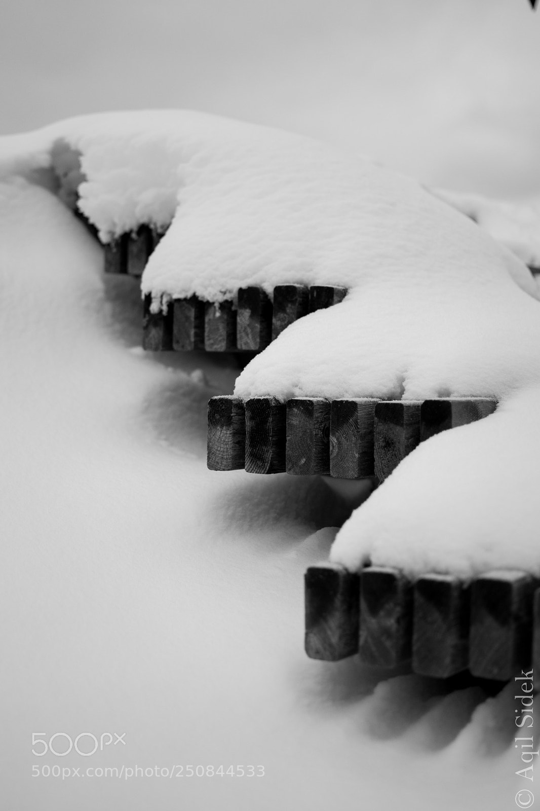 Nikon D5300 sample photo. Snowy steps photography