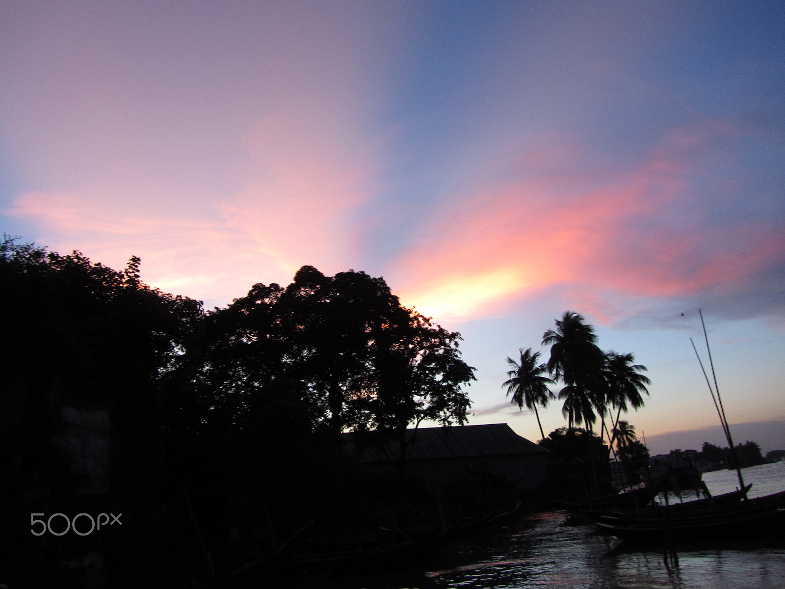 Canon PowerShot SX230 HS sample photo. Orange purple sky in the evening sunset photography