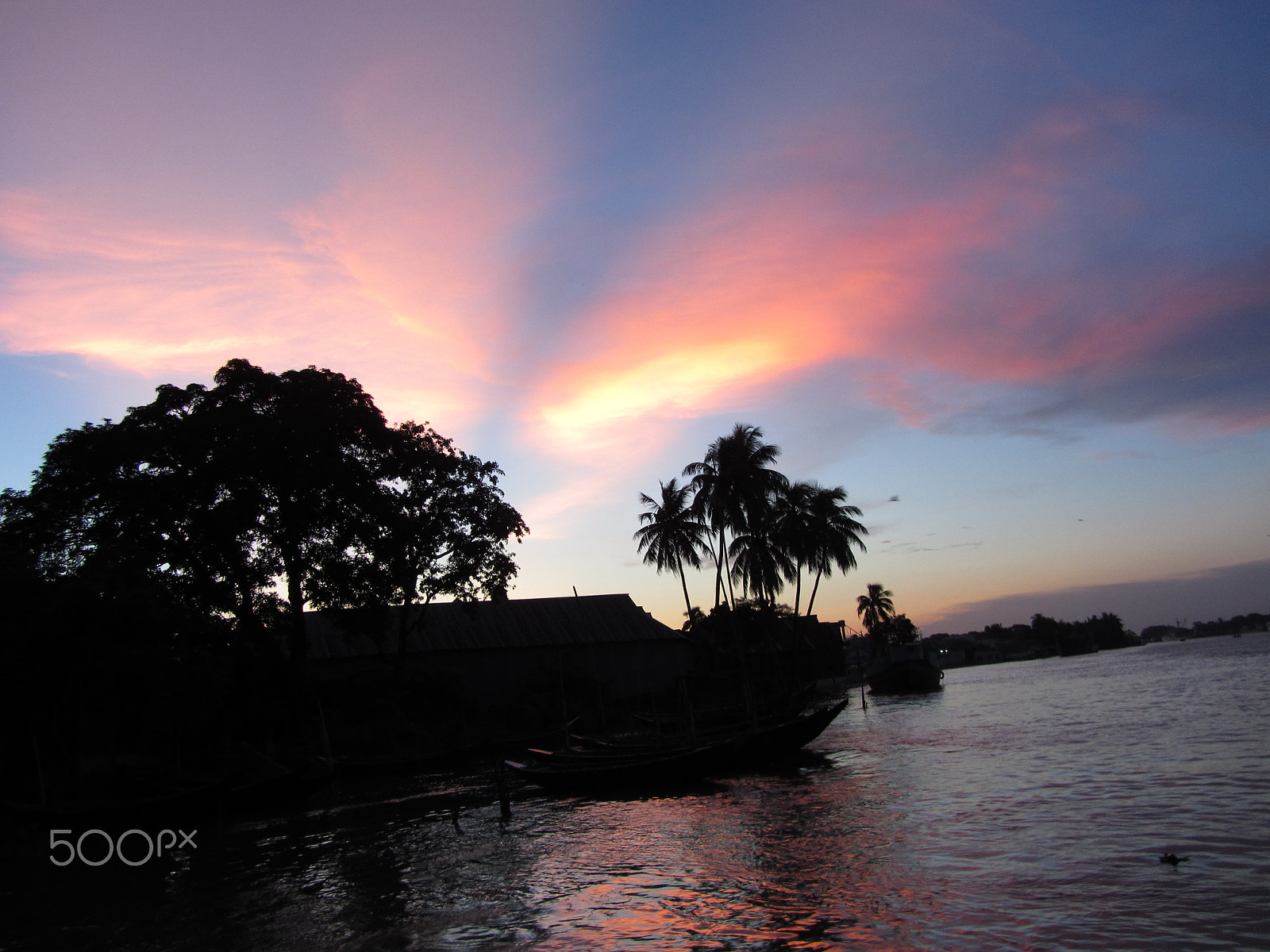 Canon PowerShot SX230 HS sample photo. Orange purple sky in the evening sunset photography