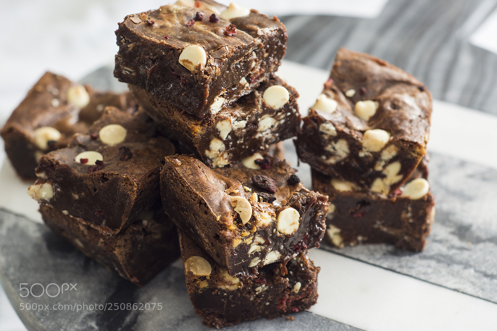 Nikon D7100 sample photo. White choc raspberry brownies photography