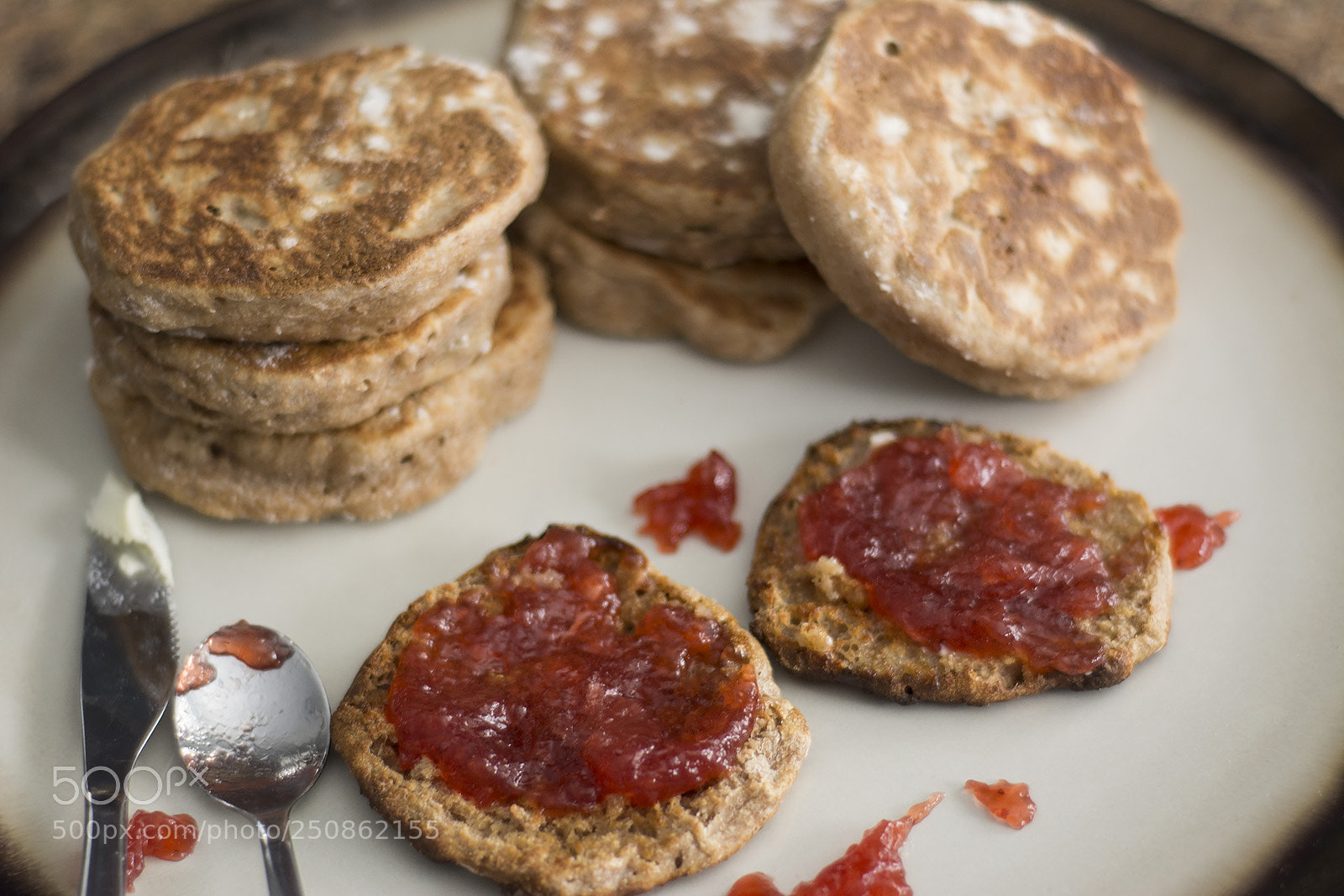 Nikon D7100 sample photo. Sourdough english muffins photography