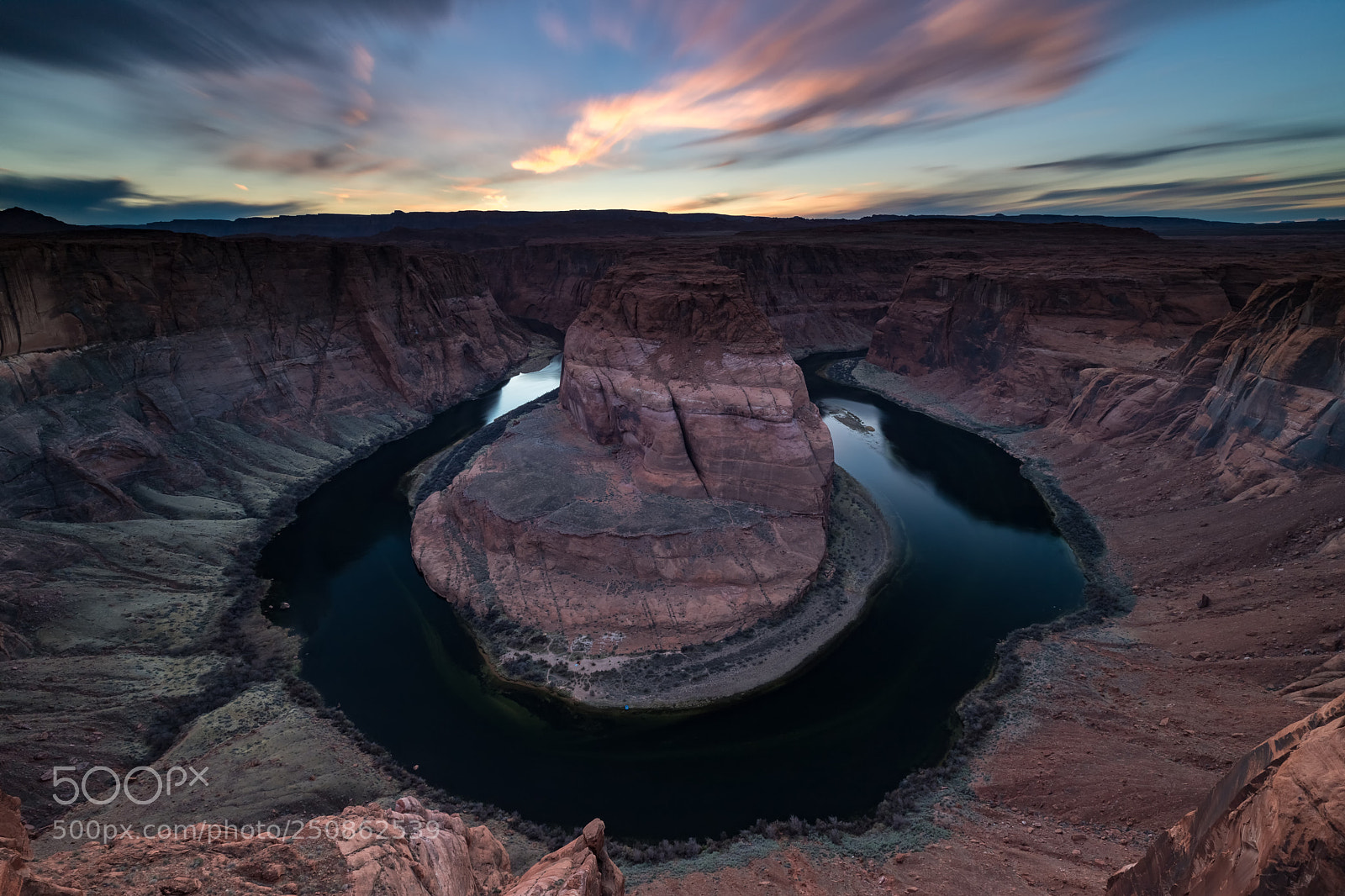 Canon EOS 6D Mark II sample photo. Horseshoe bend after sunset photography