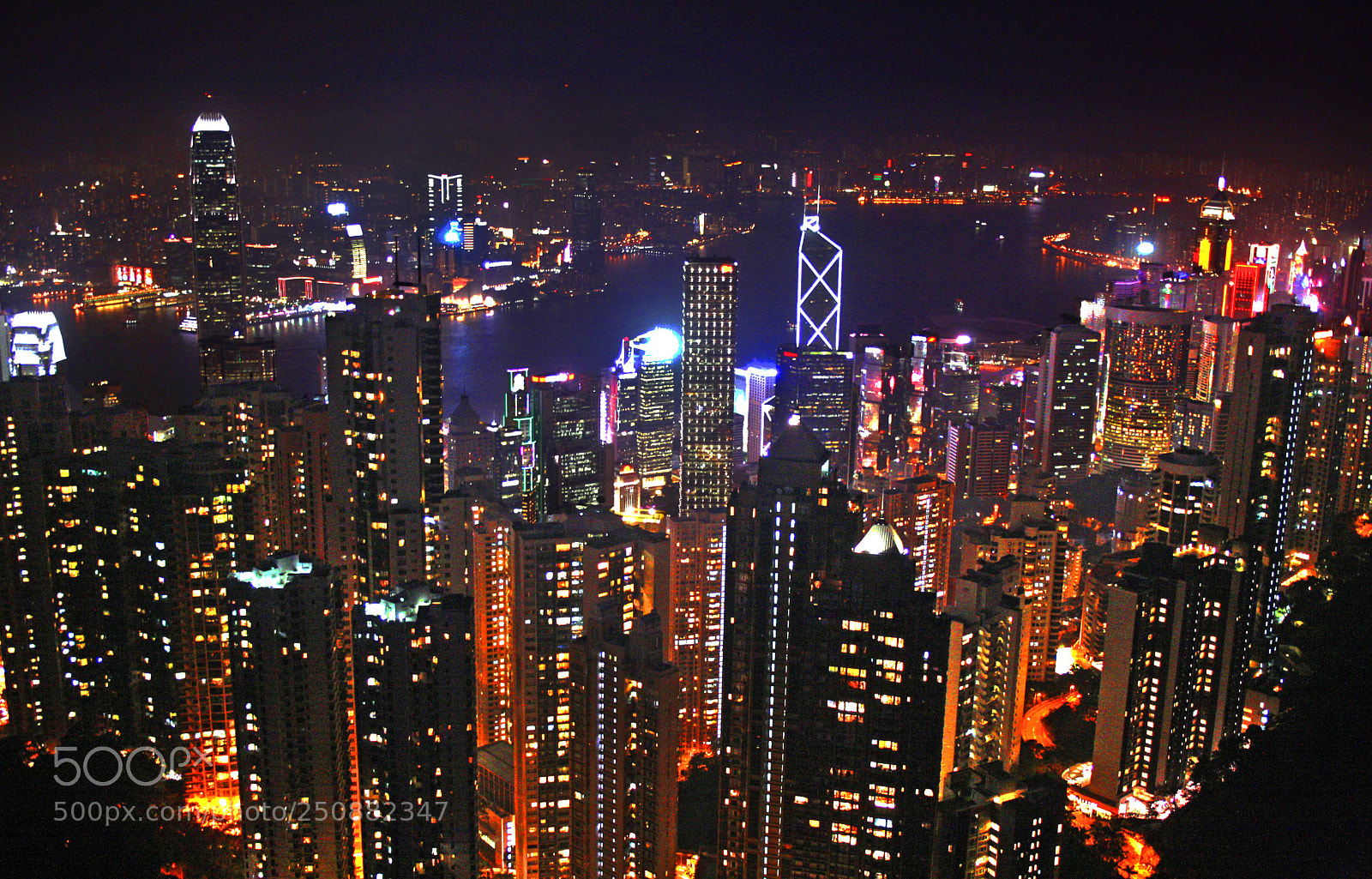 Canon EOS 400D (EOS Digital Rebel XTi / EOS Kiss Digital X) sample photo. Hong kong by night photography