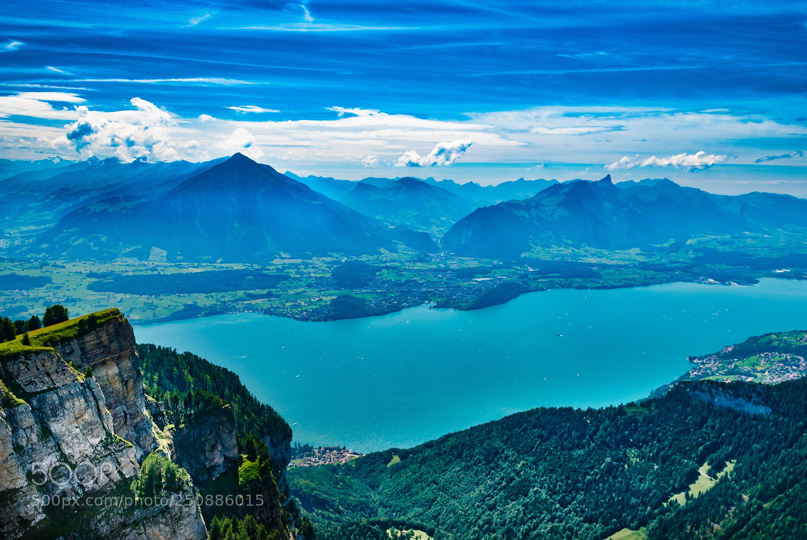 Nikon D80 sample photo. Thunersee from the niederhorn photography