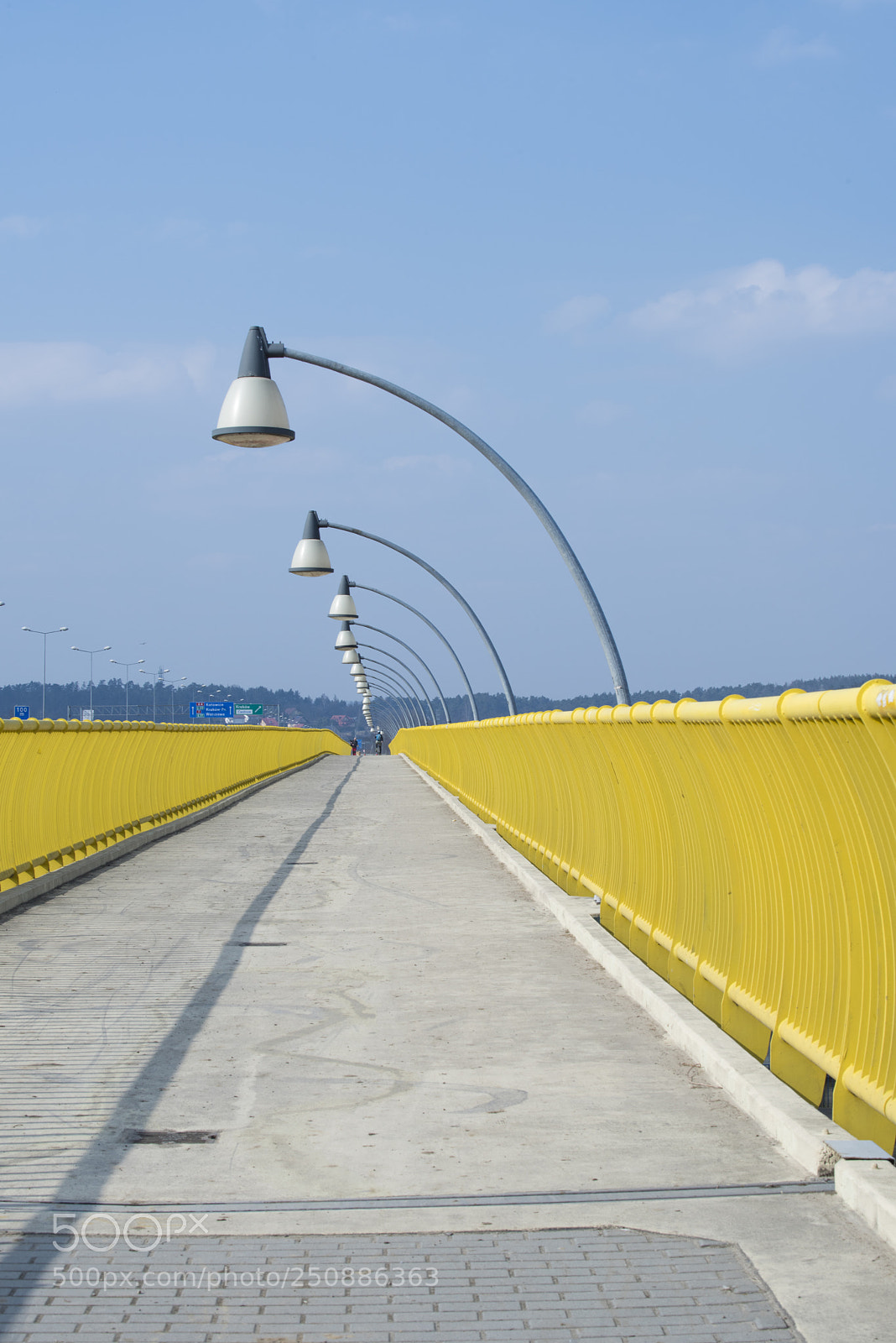 Nikon D810 sample photo. Yellow pedestrian crossing bridge photography