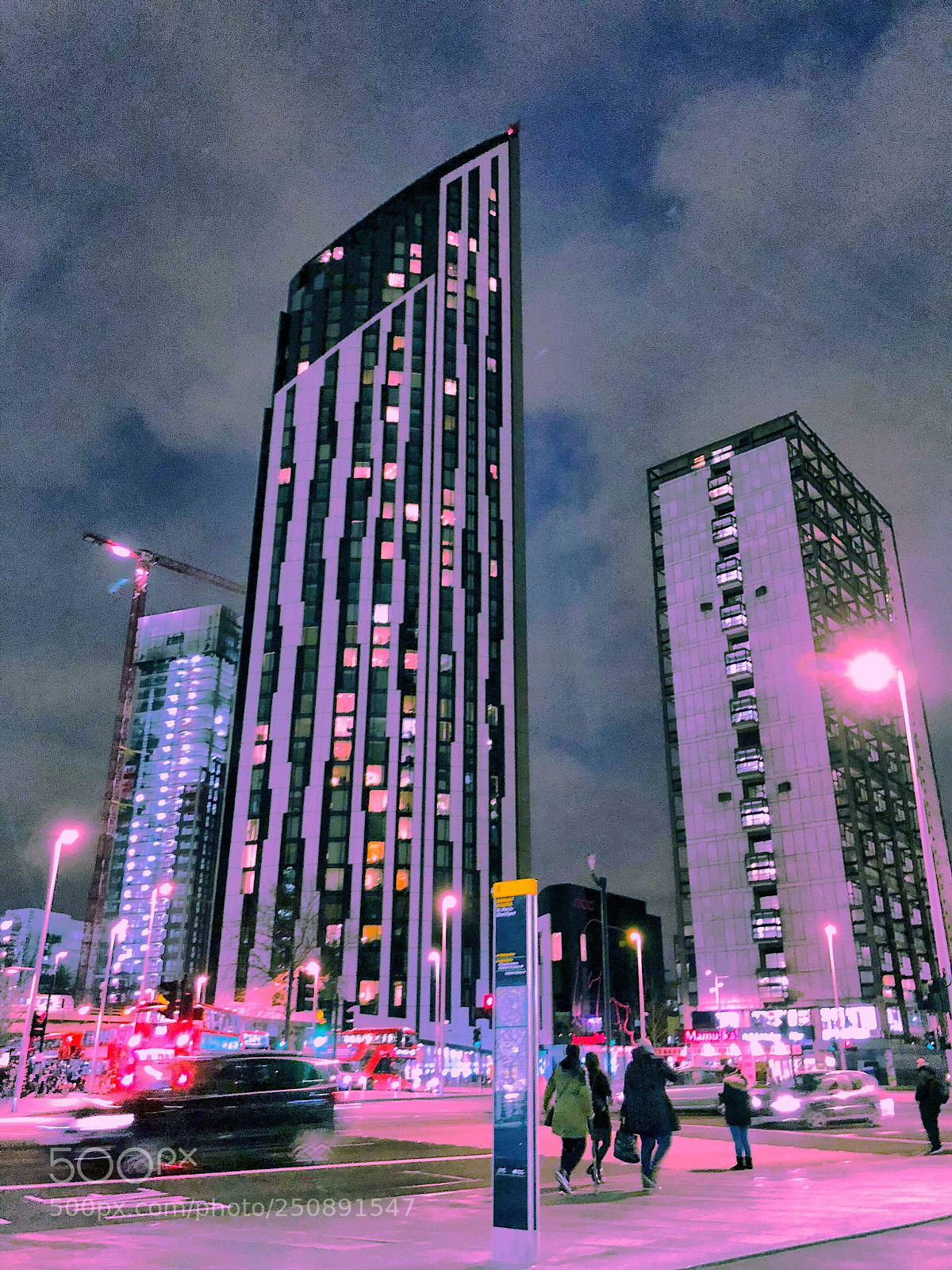 Apple iPhone 8 sample photo. Night building @ elephant & castle photography