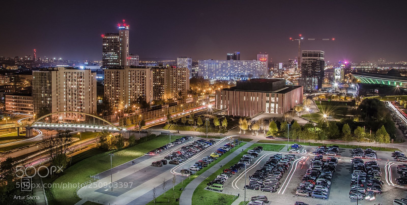 Nikon D5100 sample photo. Night panorama of katowice. photography