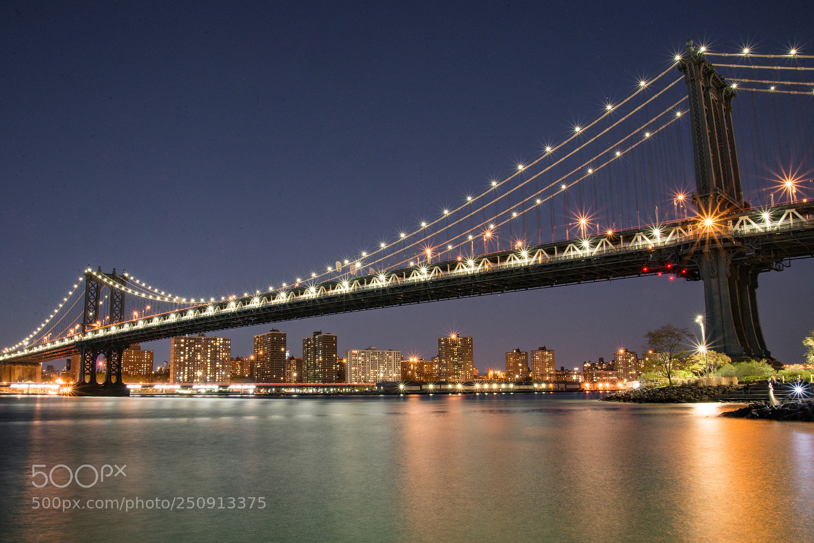 Nikon D600 sample photo. Night over manhattan bridge photography