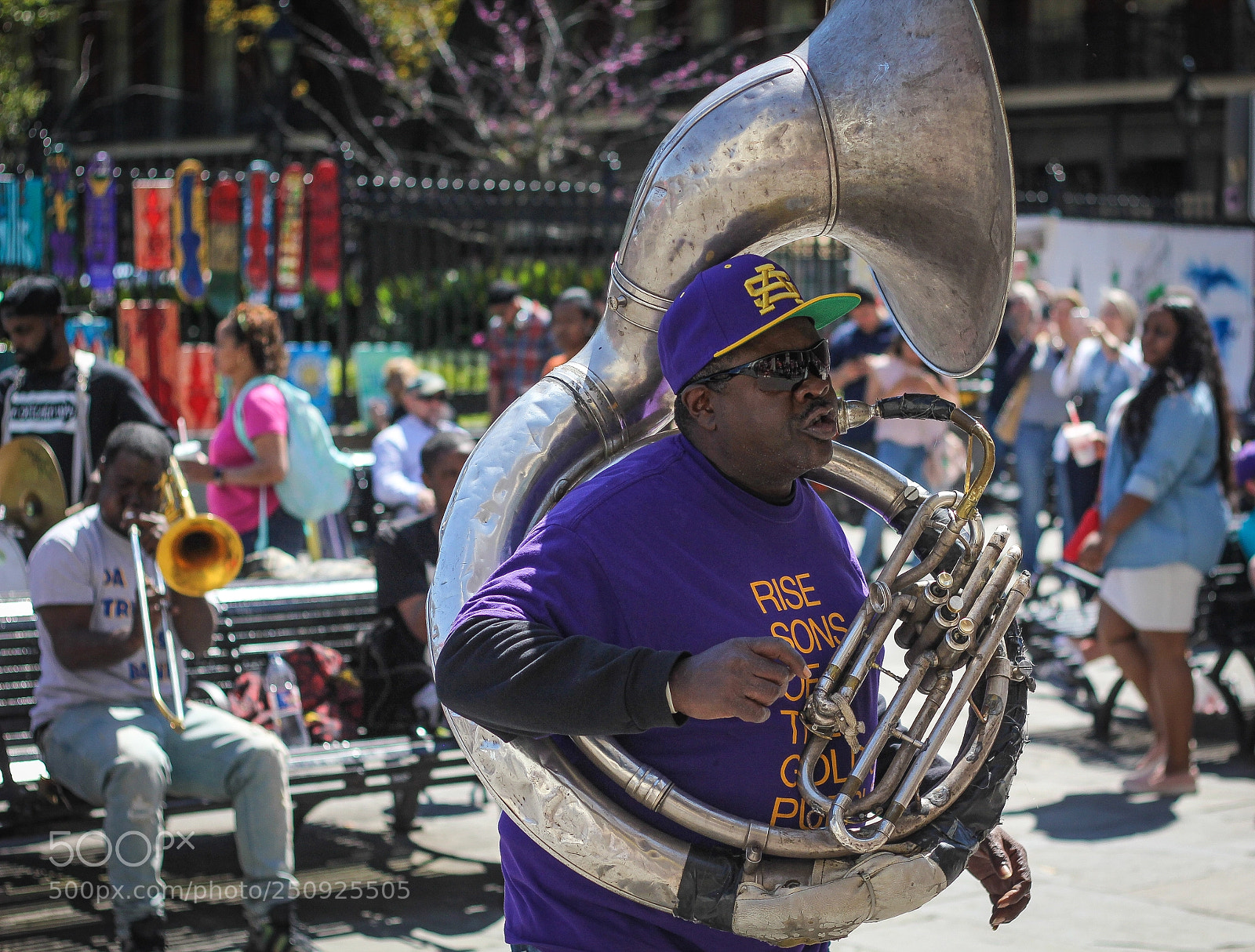Canon EOS 550D (EOS Rebel T2i / EOS Kiss X4) sample photo. Sousaphonist in jackson square photography