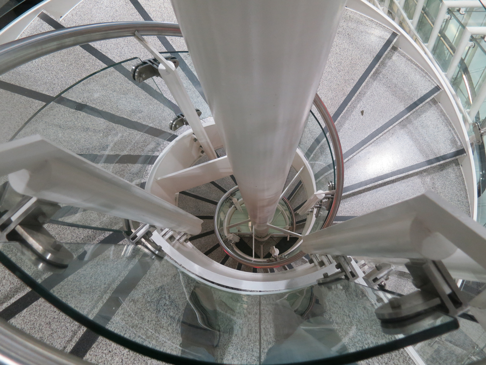 Canon PowerShot S100 sample photo. Munich airport at night: staircase. photography