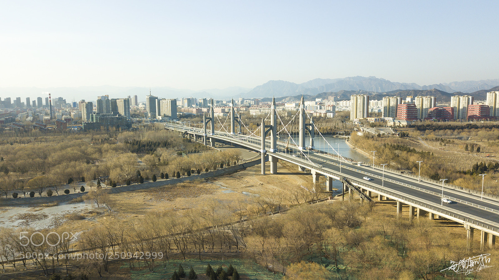 DJI FC220 sample photo. Nanhuan bridge of winter photography