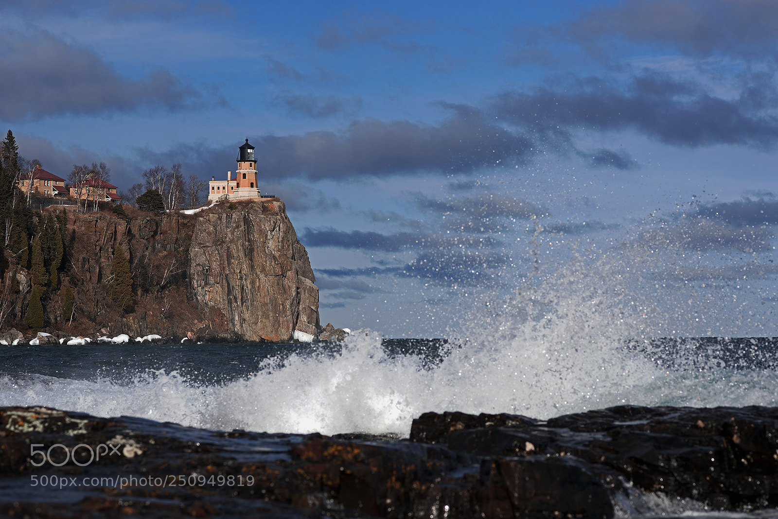 Nikon D810 sample photo. Breaking waves at split photography