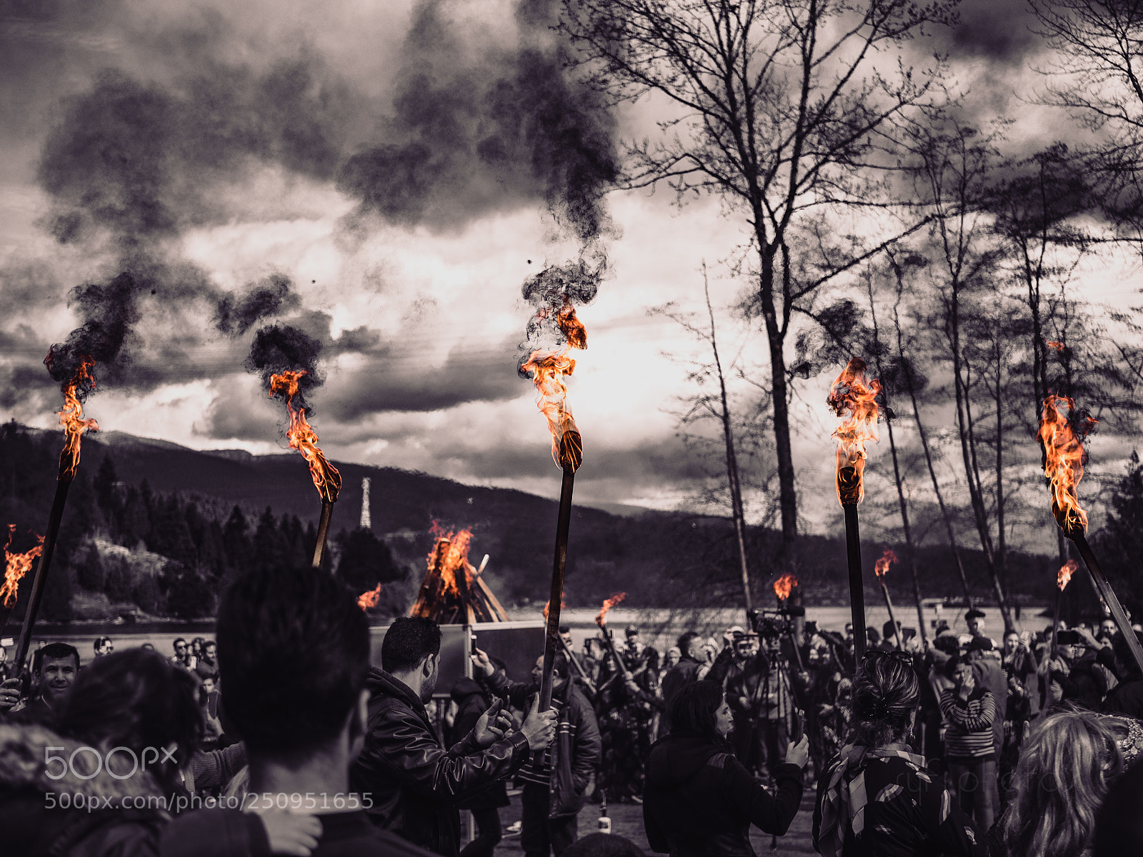 Olympus OM-D E-M5 II sample photo. Newroz torches photography