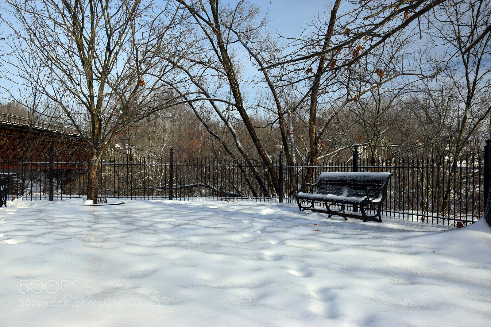 Nikon D5300 sample photo. Blizzard bench photography