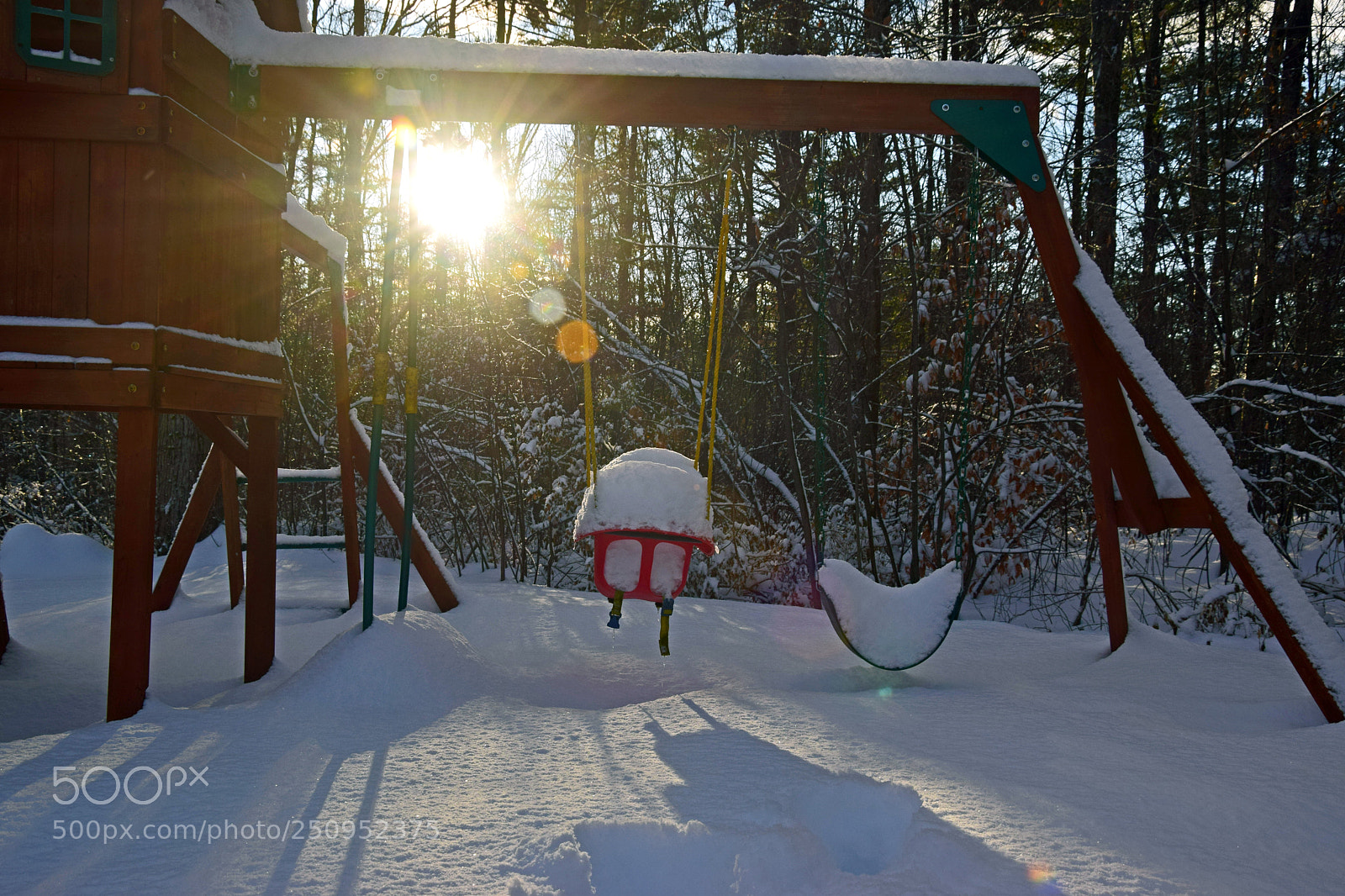 Nikon D5300 sample photo. Snowy swings photography