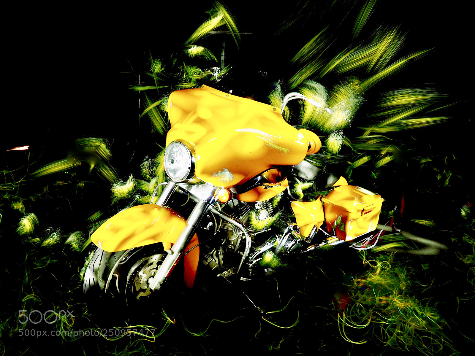 Olympus OM-D E-M1 sample photo. First attempt lightpainting motorcycle photography