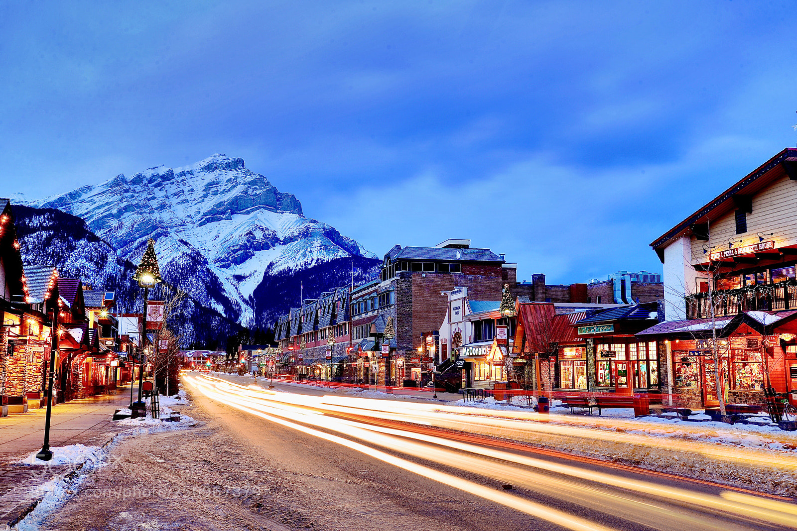 Nikon D600 sample photo. Banff town at night photography