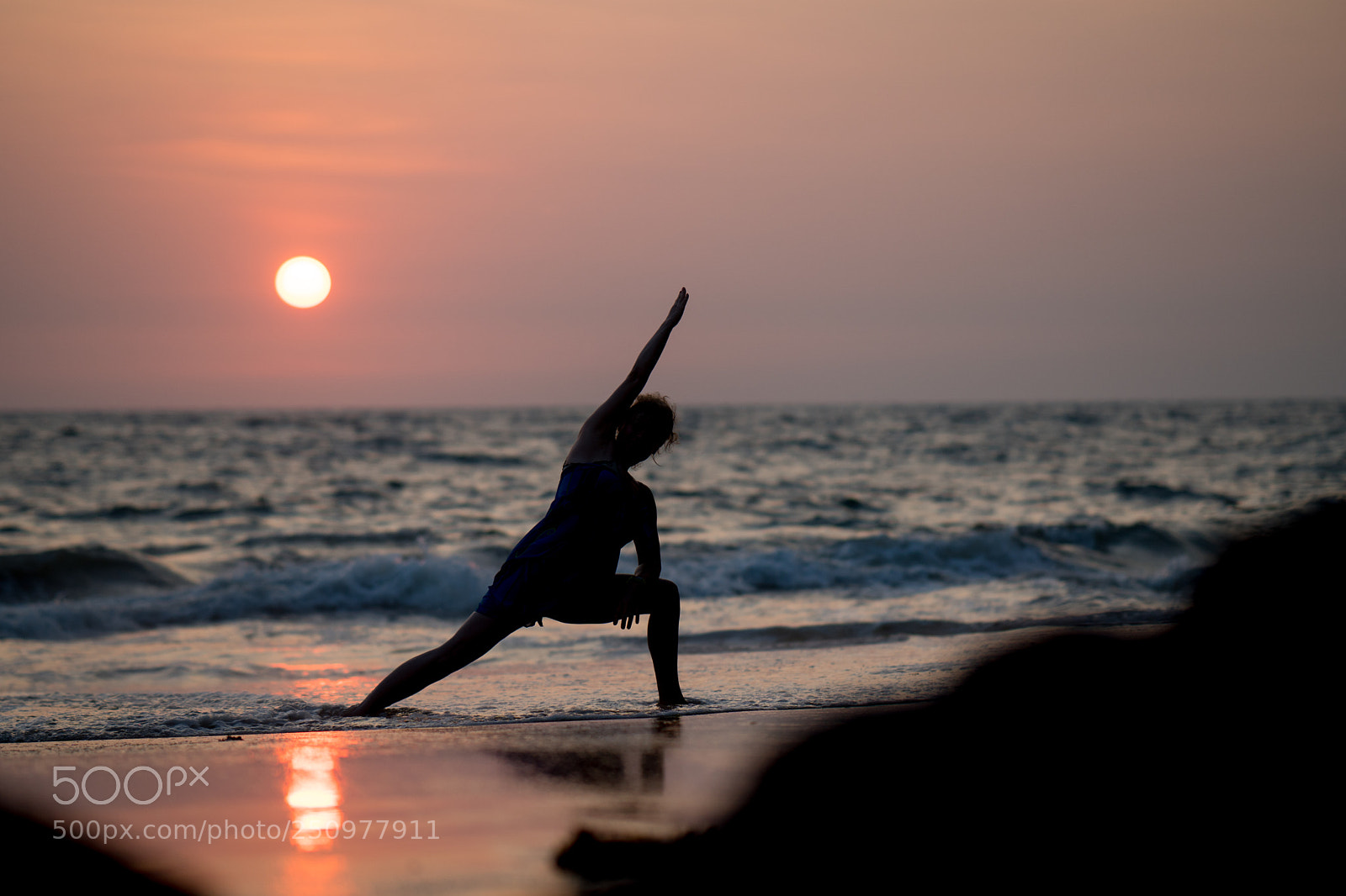 Sony a6500 sample photo. Yoga silhouette at ocean photography