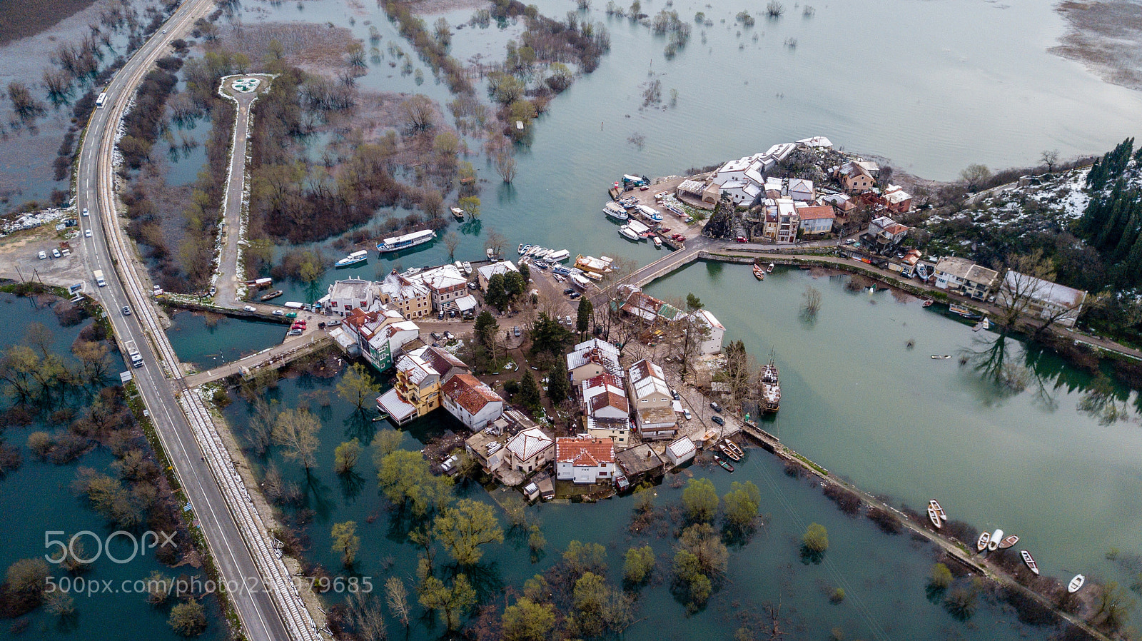 DJI FC220 sample photo. Virpazar  flood and snow photography