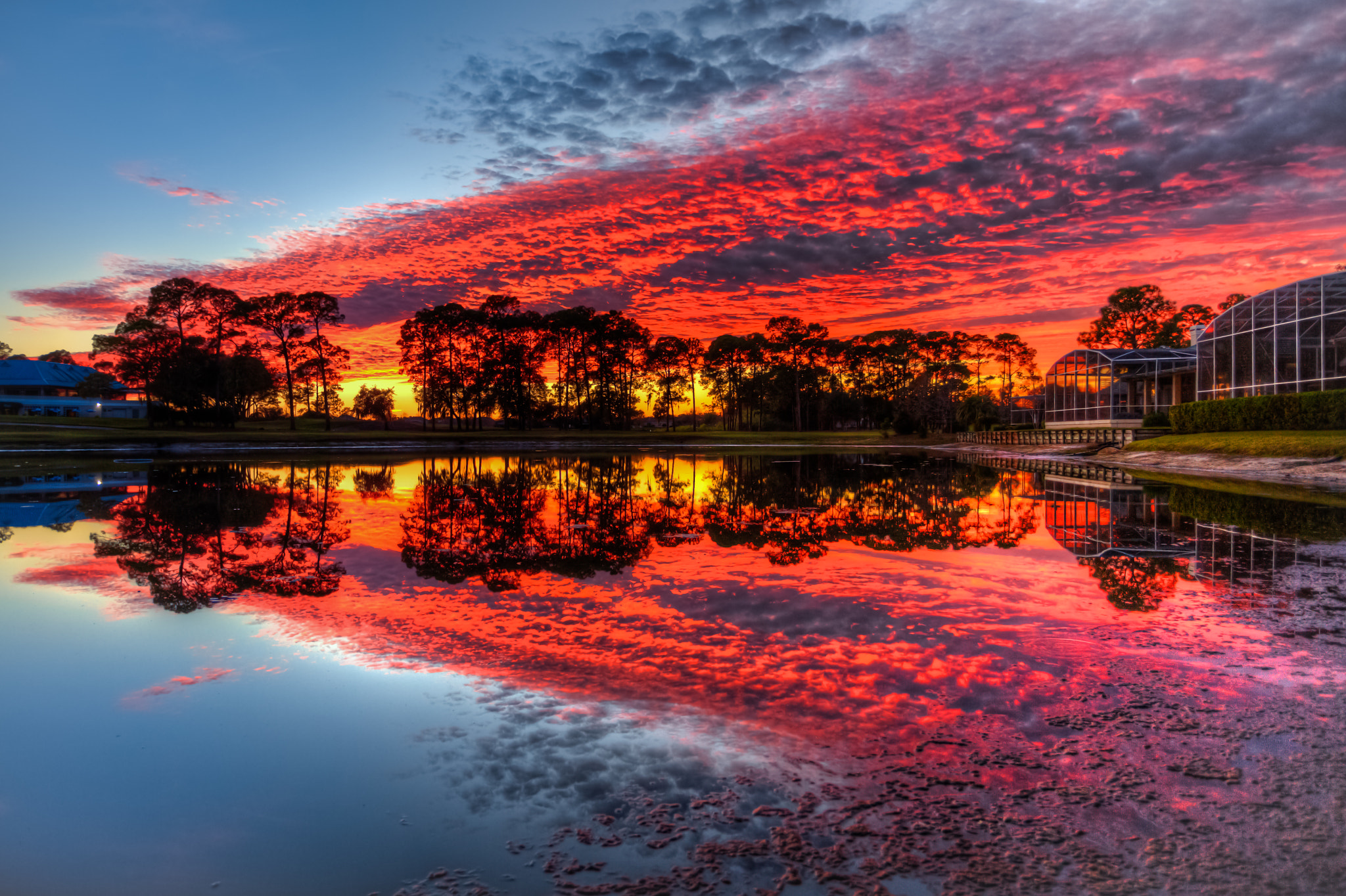 Red Sunset Reflection
